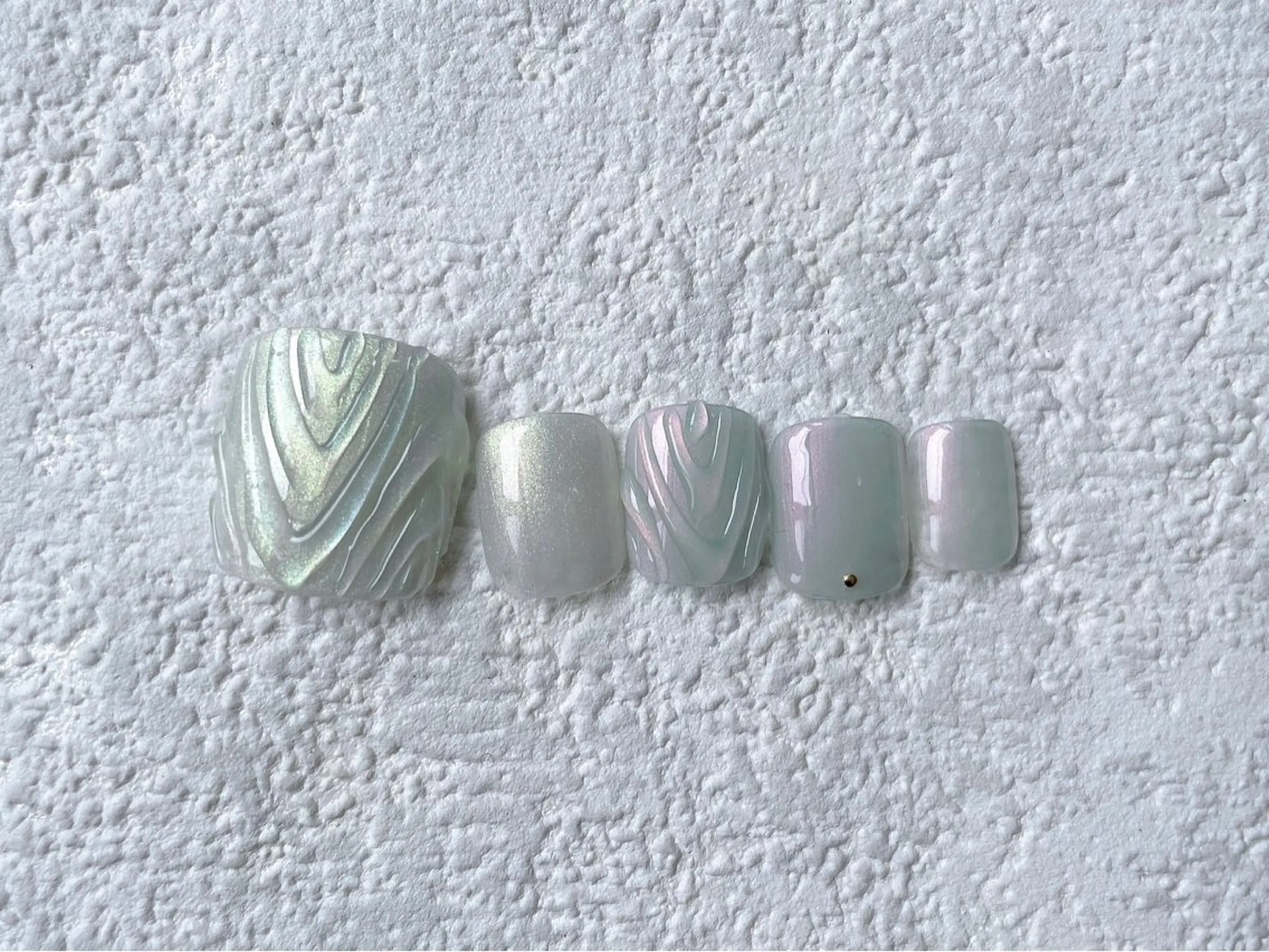 ネイル オーロラネイル フットネイル フレンチネイル ジェルネイル 韓国ネイル Mogu nail 二子玉川のネイルデザイン