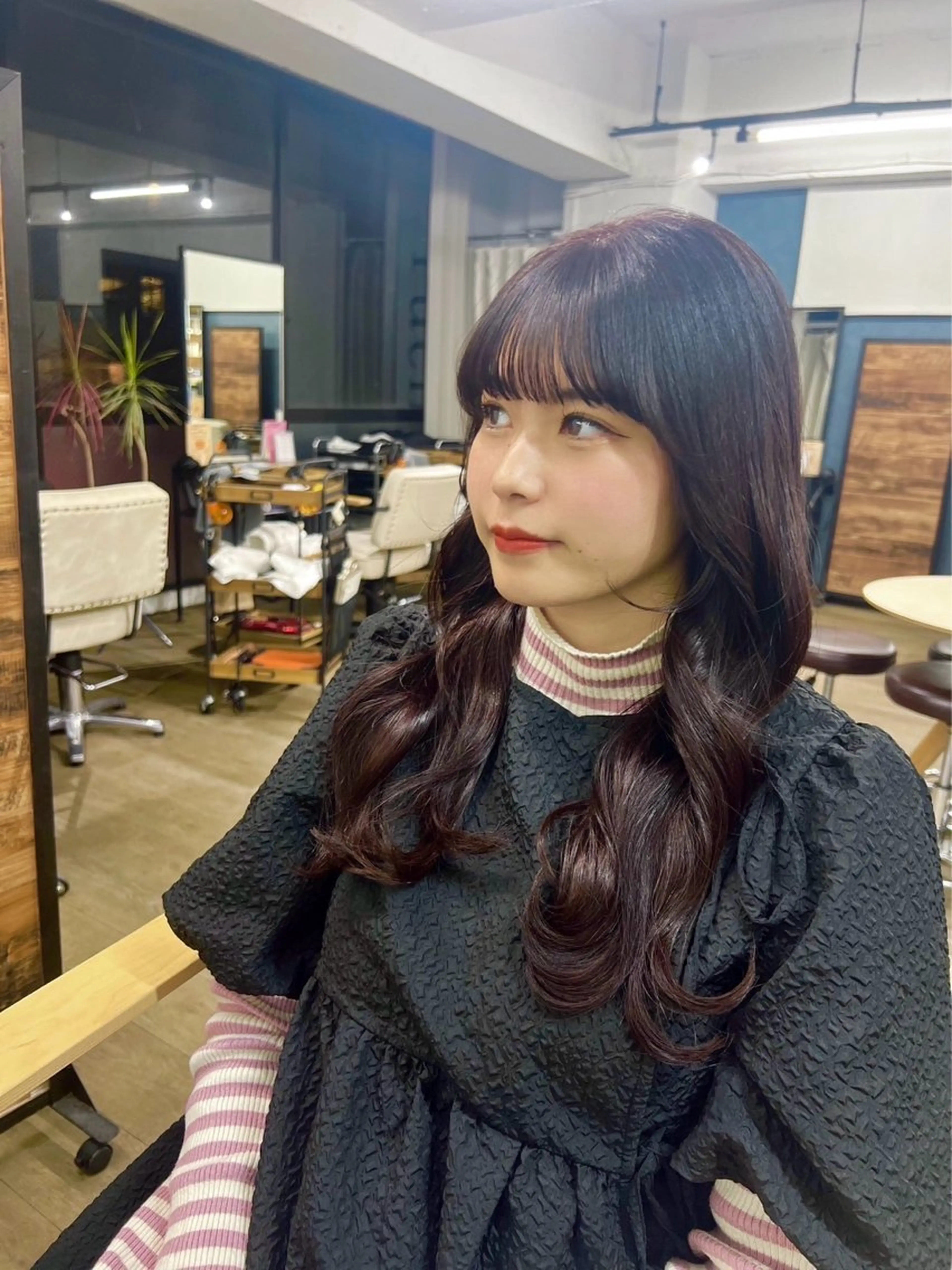 セミロング ヘアカラー トリートメント 韓国風透明感カラー／ Natsumiのヘアスタイル