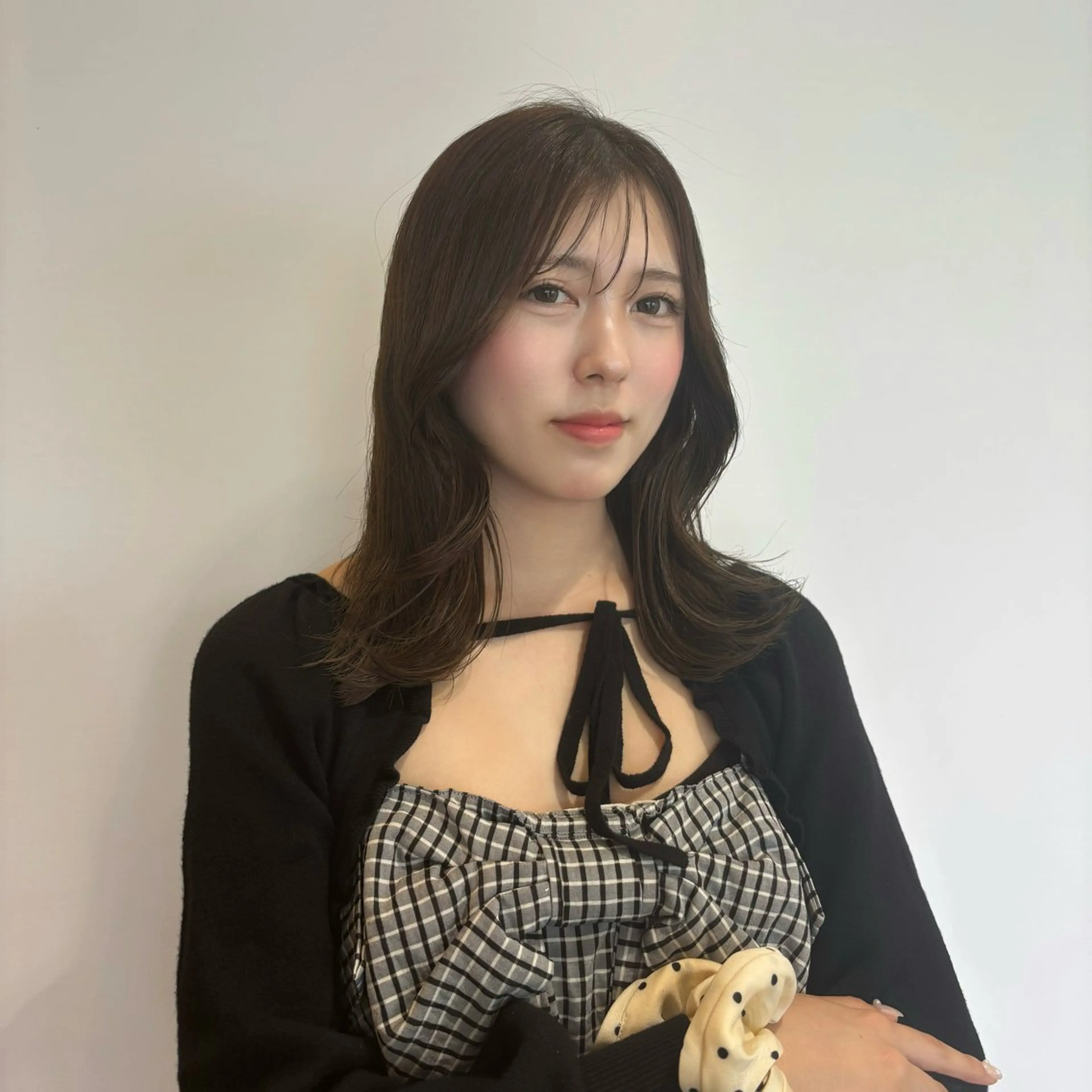 ミディアム カラー カット ヘアカラー トリートメント ベージュカラー⌇ くびれヘア.𐙚心音のヘアスタイル