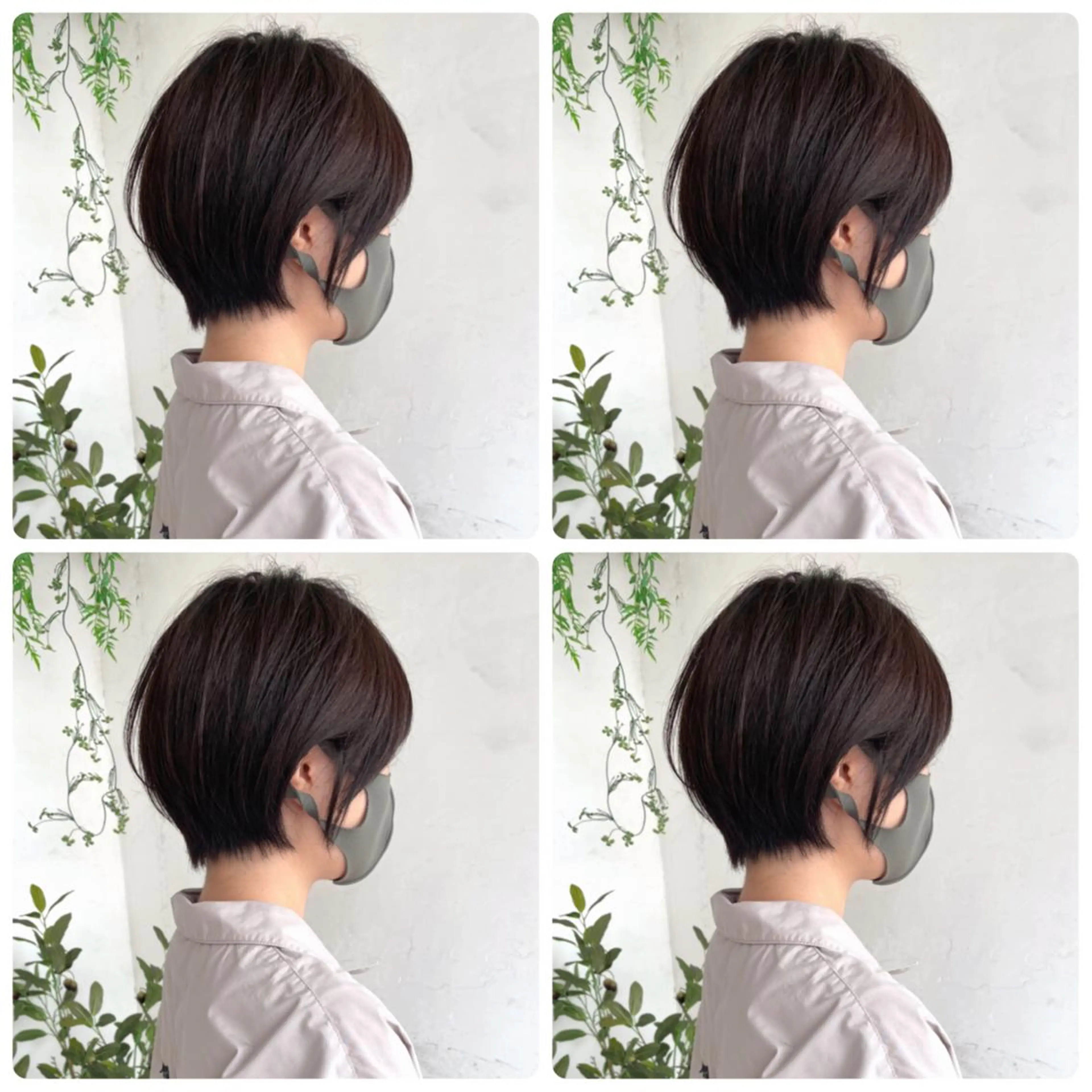 ショート カラー ショートボブ ハンサムショート 丸みショート デザインカラー ハイライトカラー カット ヘアカラー トリートメント 京都大人女性ショート 徒歩1分/秋山のヘアスタイル