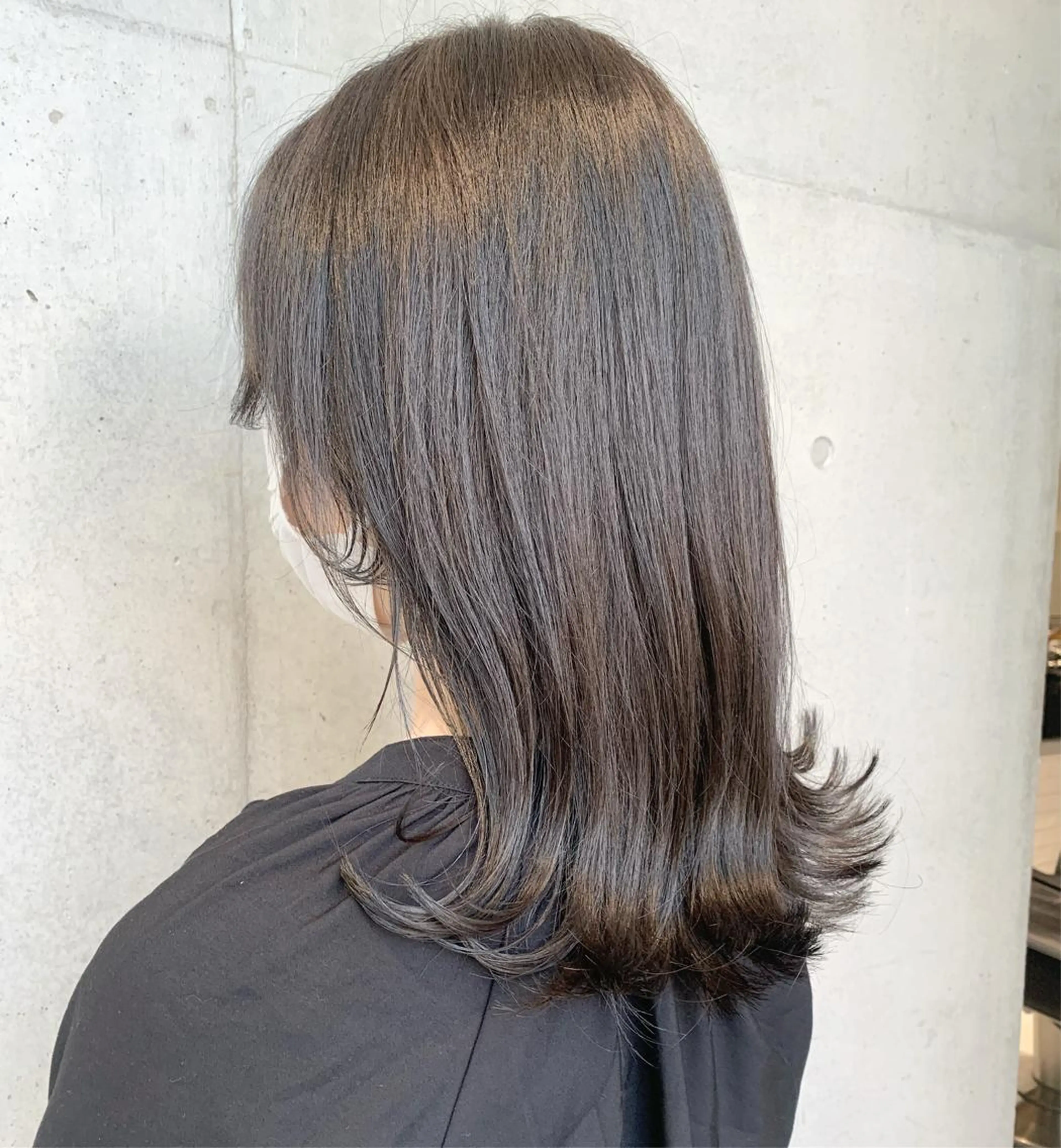 ミディアム カラー 透明感/オリーブ/ グレージュ/YUKAのヘアスタイル