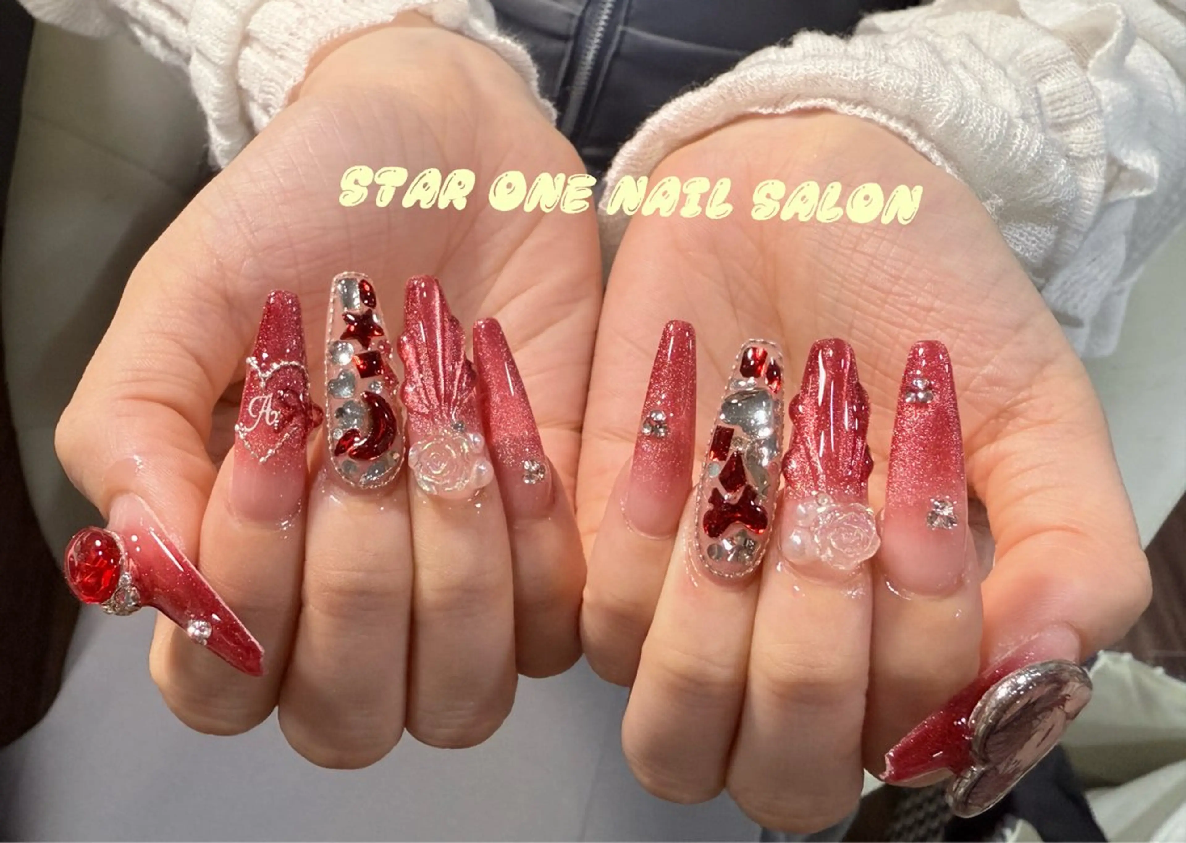 ネイル ハンドネイル 星 あみのネイルデザイン