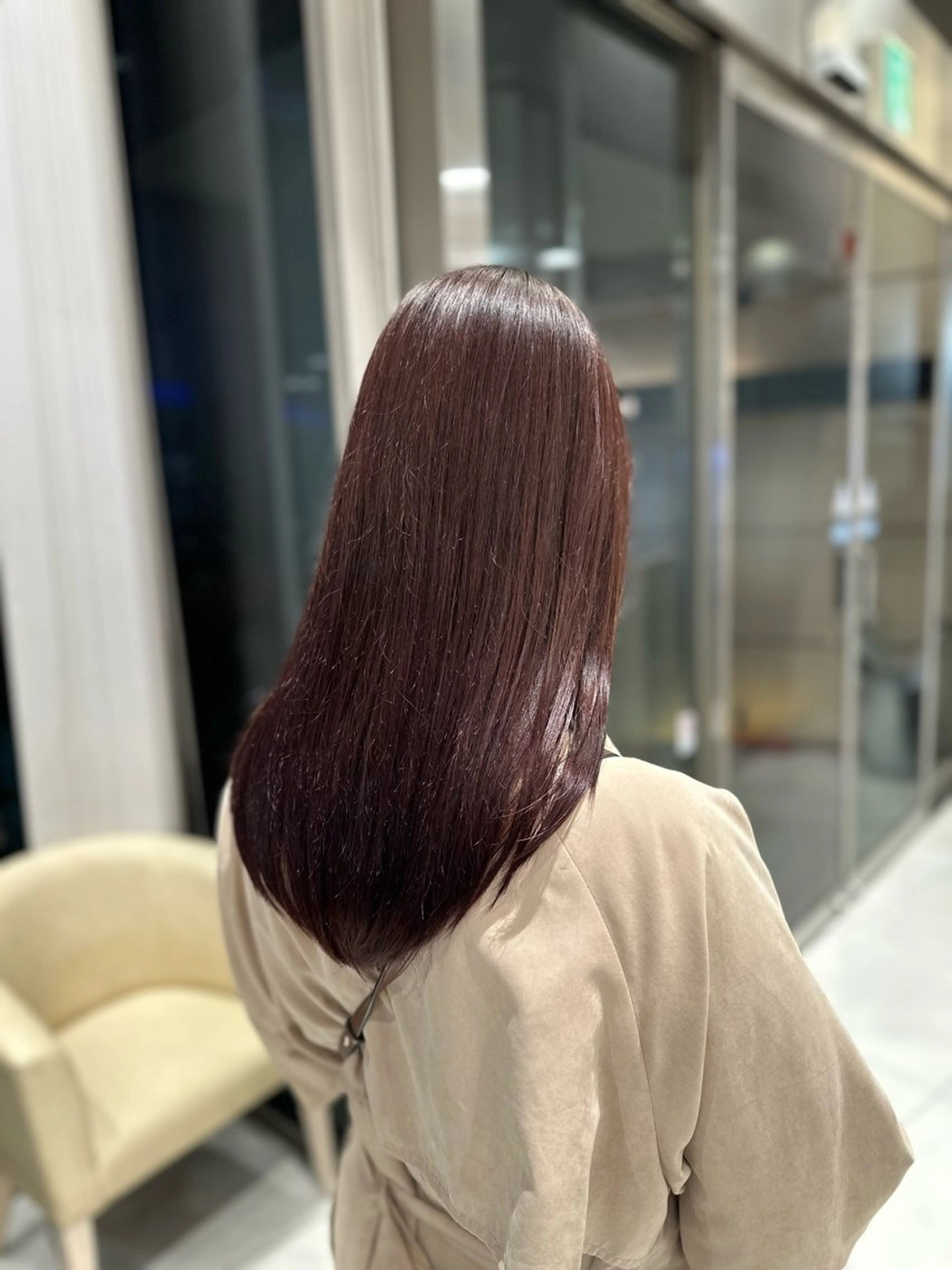 セミロング カラー ブラウンカラー ピンクカラー ピンクブラウン カット ヘアカラー クロスパーマ/うる艶 カラー/Kurumiのヘアスタイル