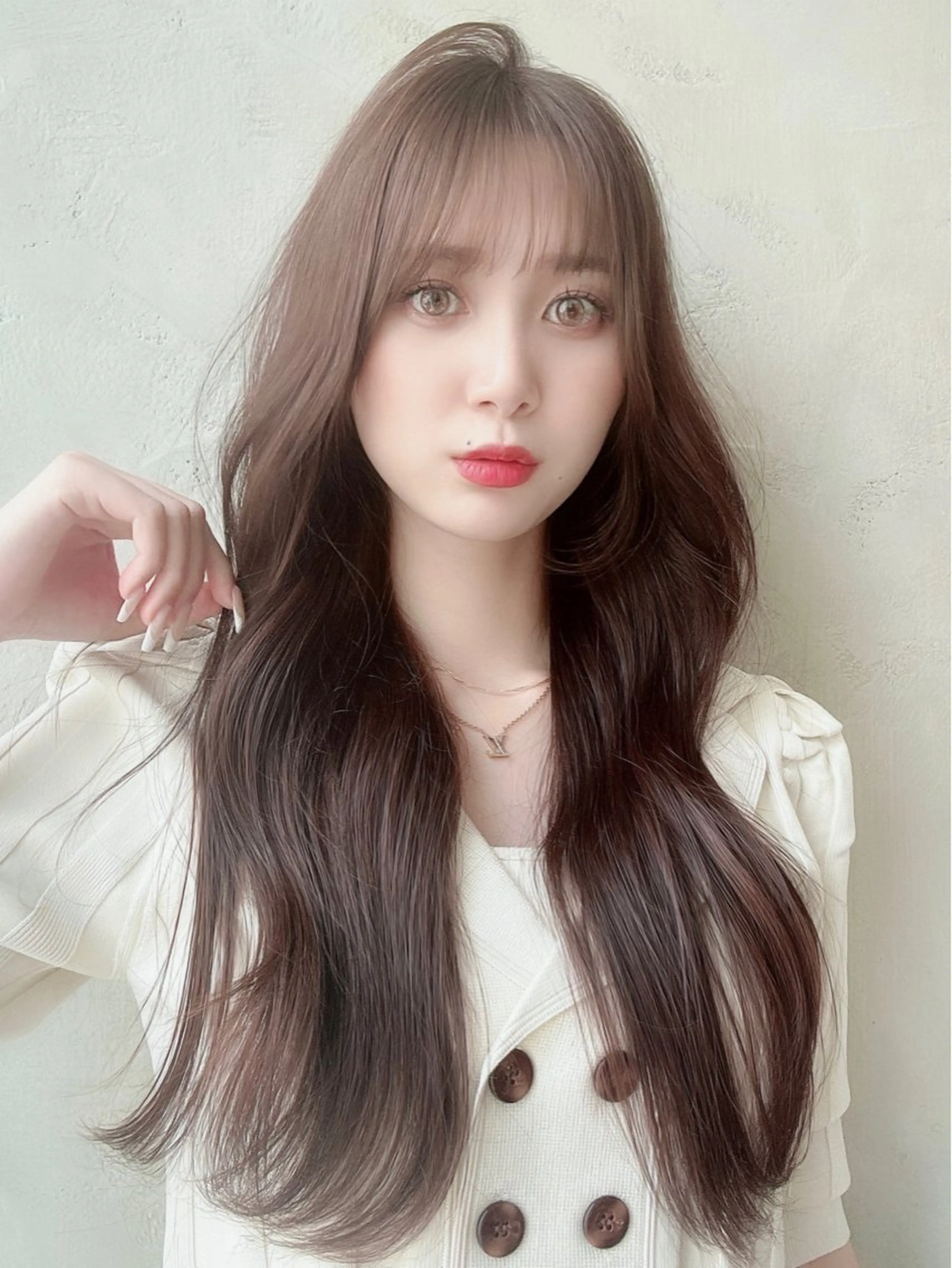 ロング カット トリートメント 新宿✨顔周りカット 韓国ヘア/坂本亜裟海のヘアスタイル