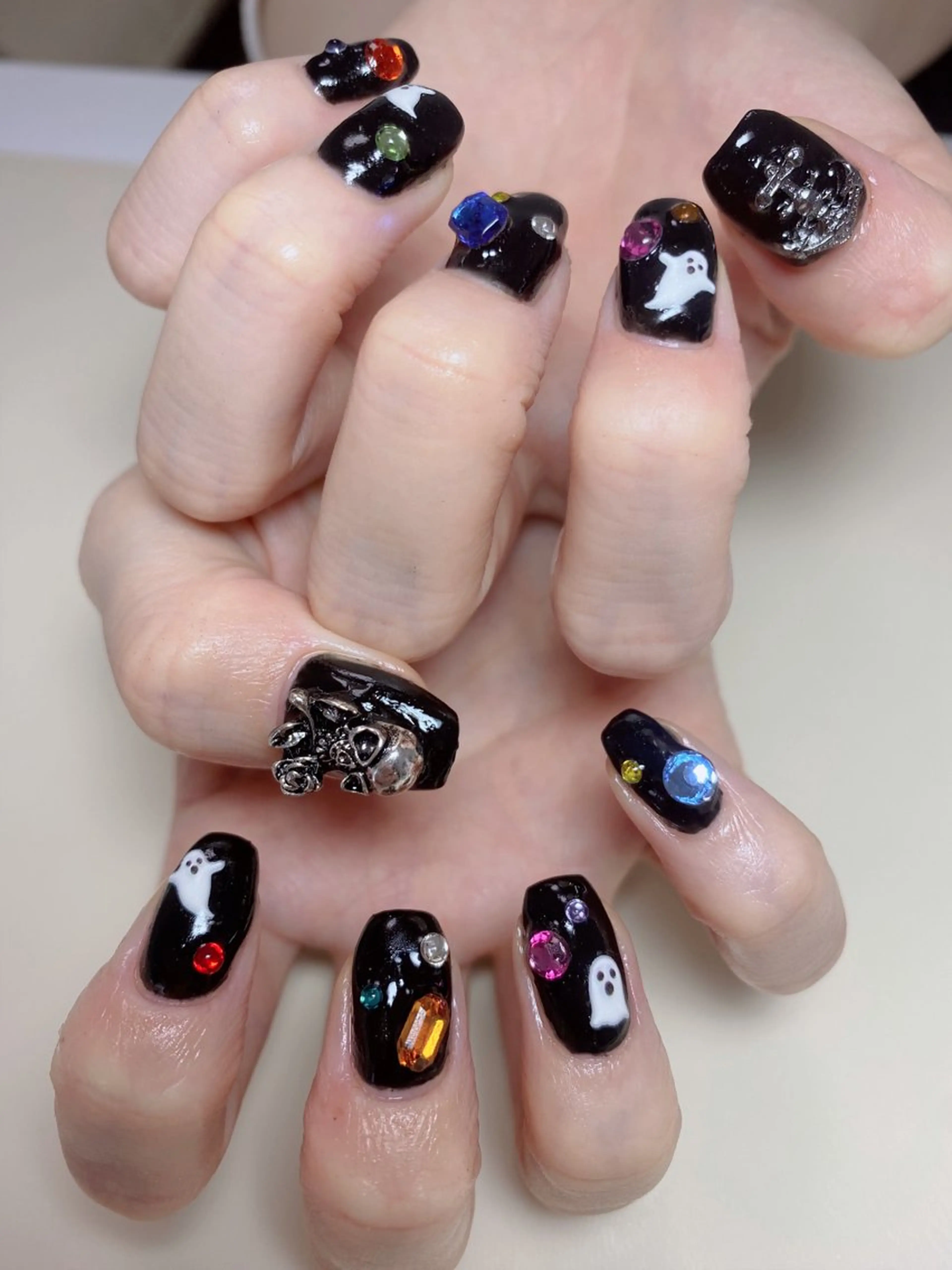 ネイル ハロウィン 持ち込み ハンドネイル Nail Salon K 🧸美爪育成のネイルデザイン