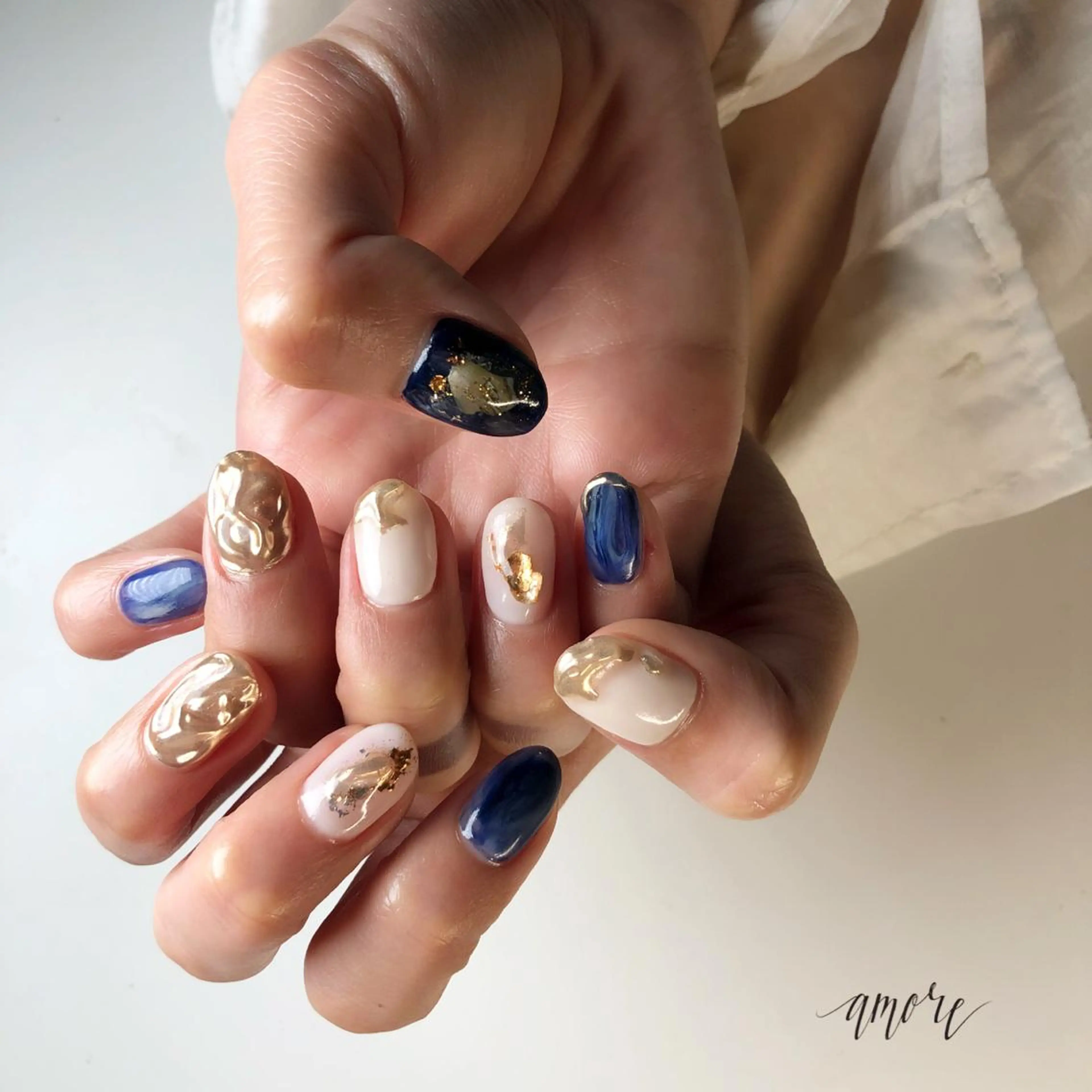 ネイル ジェルネイル ミラーネイル ニュアンスネイル 春ネイル You kyehwaのネイルデザイン