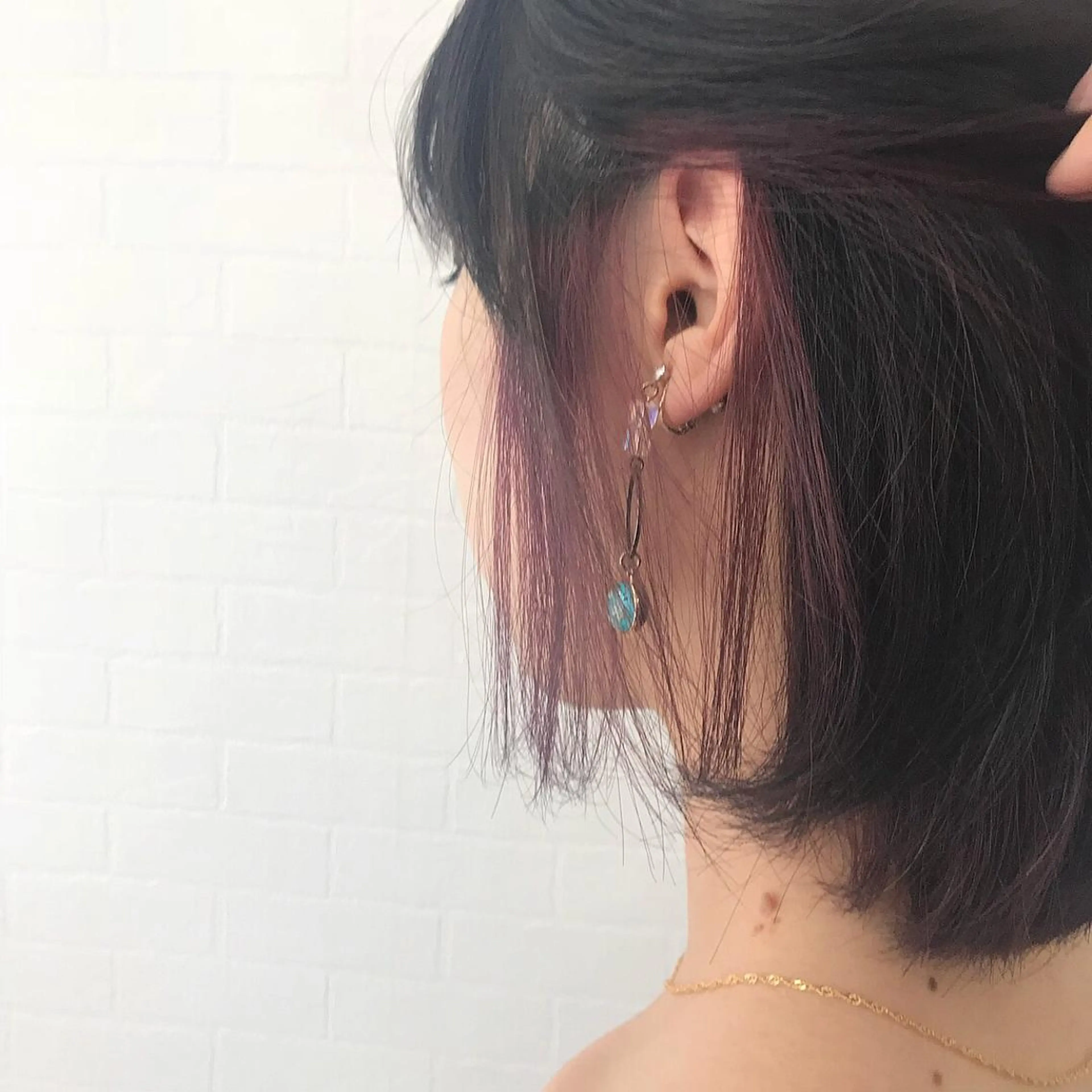 ミディアム カラー オリーブ/アッシュ やわらか透明感カラーのヘアスタイル