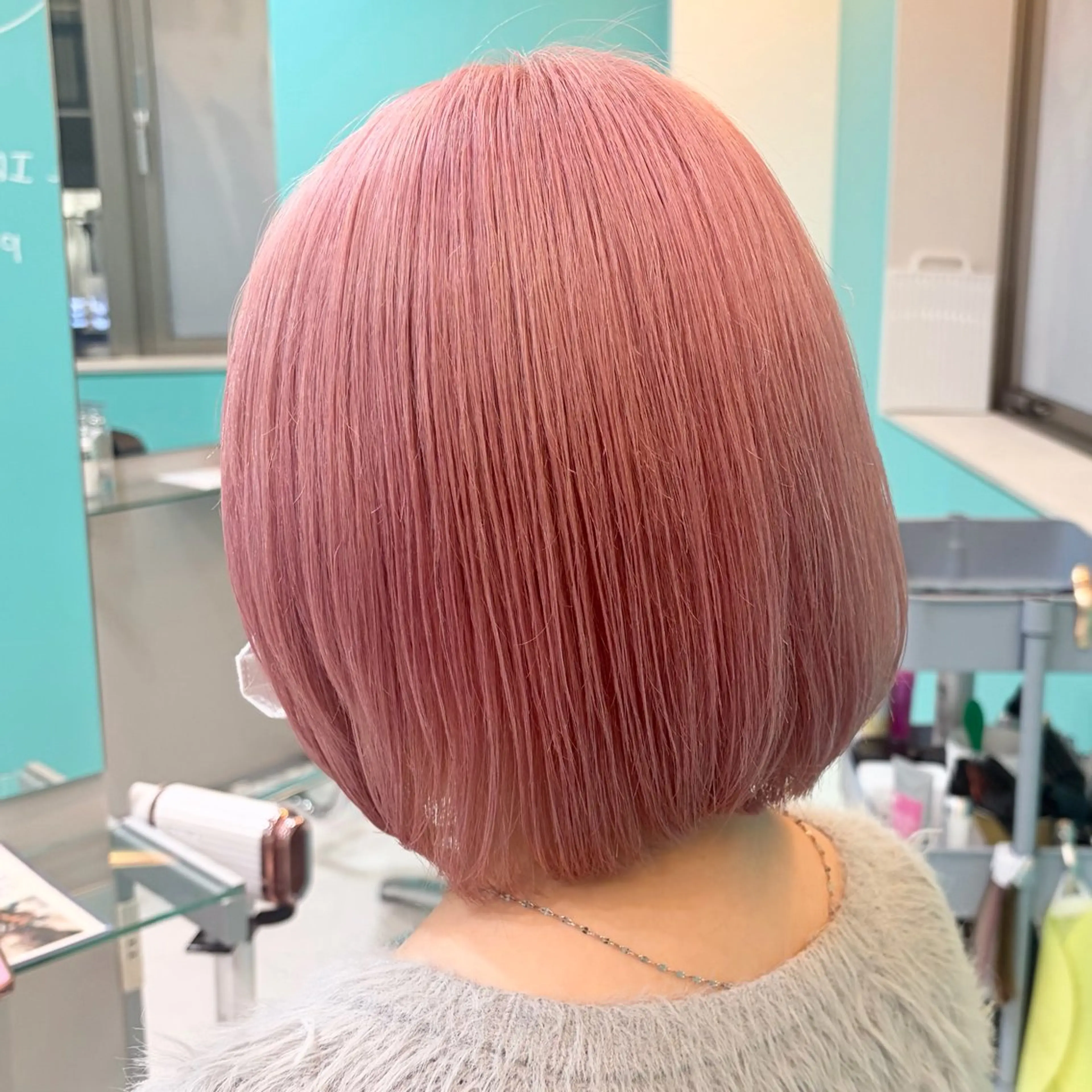 ショート カラー ピンクカラー カット ヘアカラー トリートメント ボブ/艶カラー/ 暖色/Natsukiのヘアスタイル