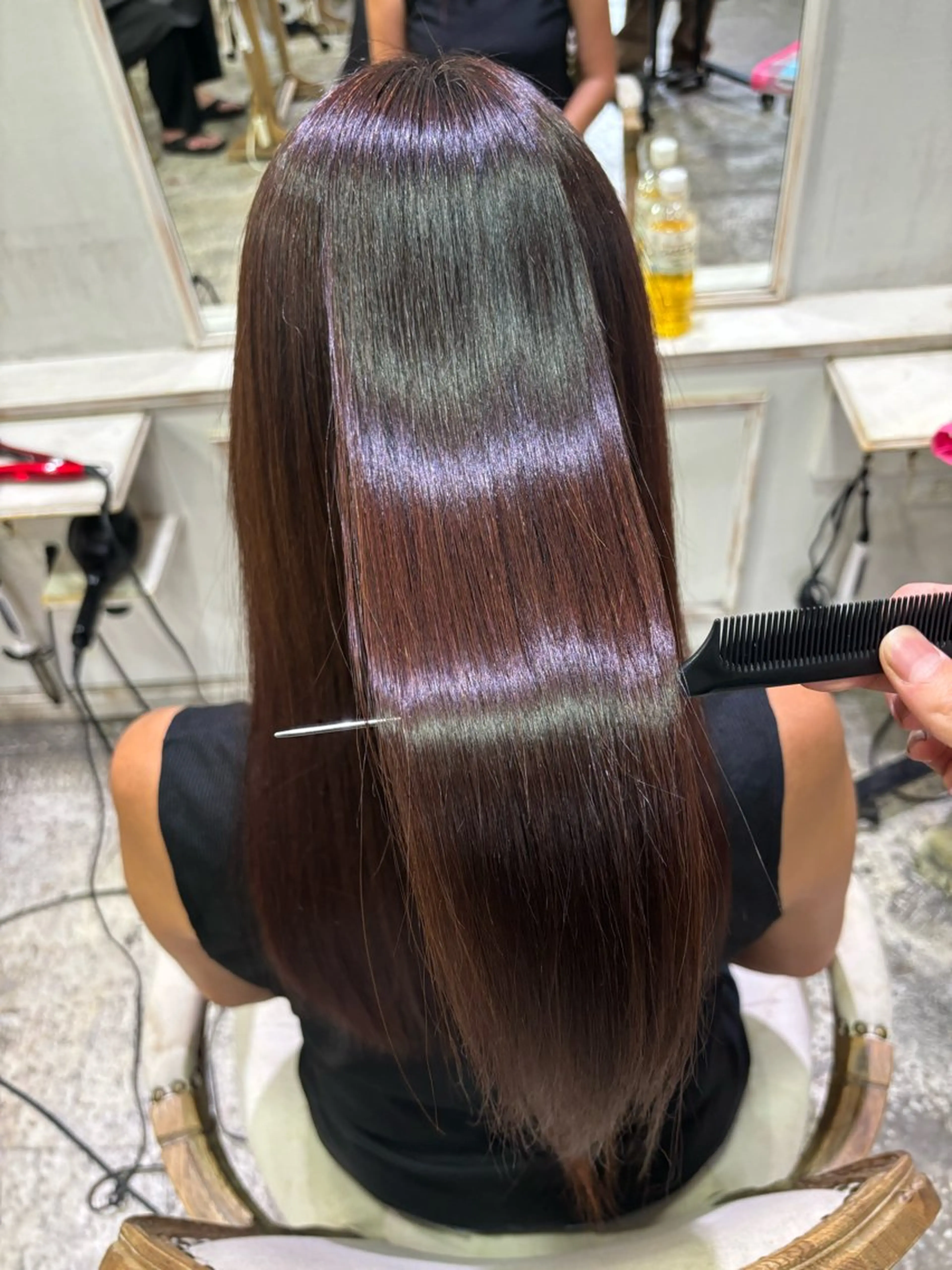 ロング カット 縮毛矯正 トリートメント ⭐️ 美髪矯正 艶カラー ⭐️ユウキのヘアスタイル