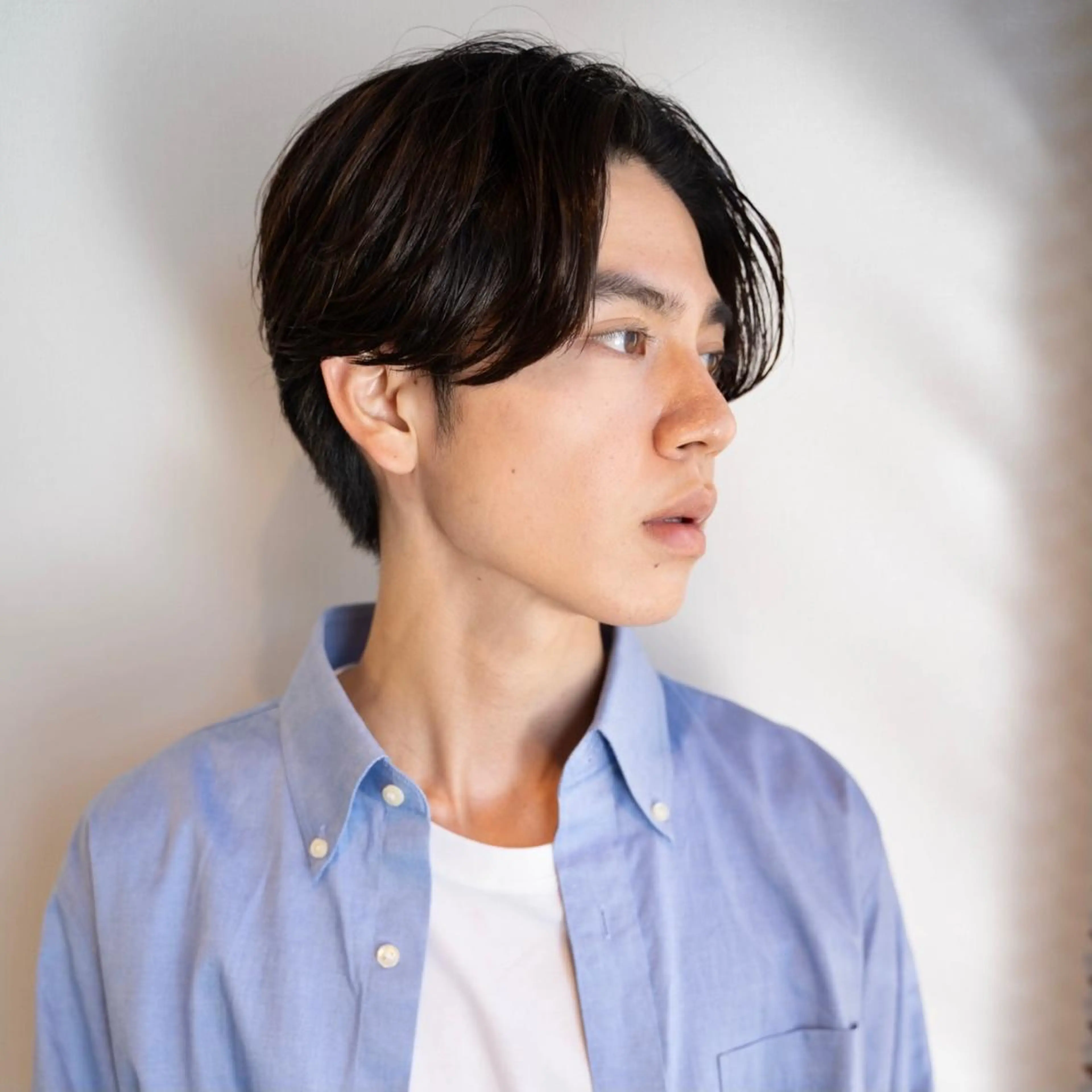 ショート パーマ メンズ センターパート ニュアンスパーマ カット パーマ メンズ特化美容師/ 藤戸 椋のヘアスタイル