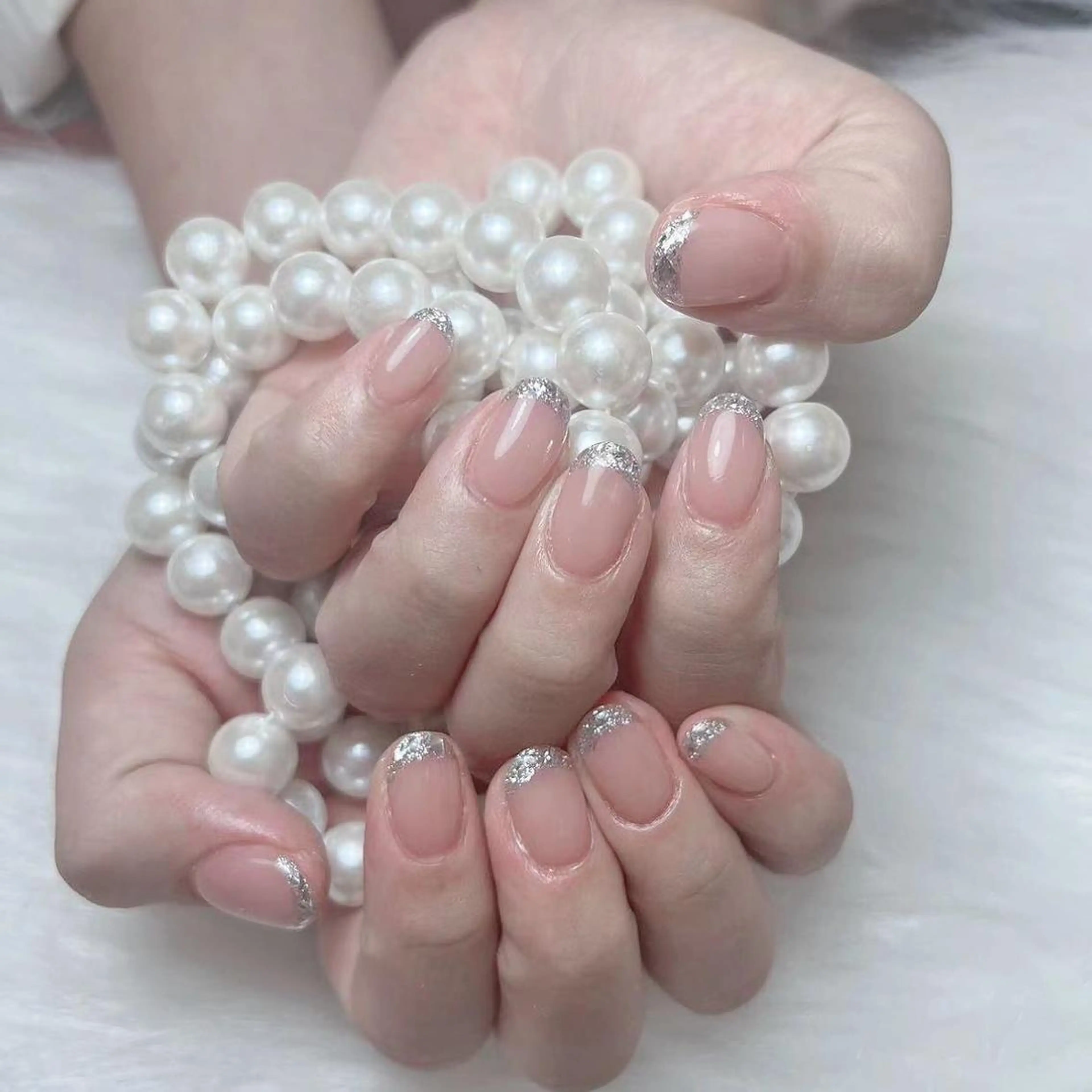 ネイル フレンチネイル ガラスフレンチ マグネットネイル マグネットフレンチ ミラーネイル ハンドネイル DIAMOND 💦のネイルデザイン