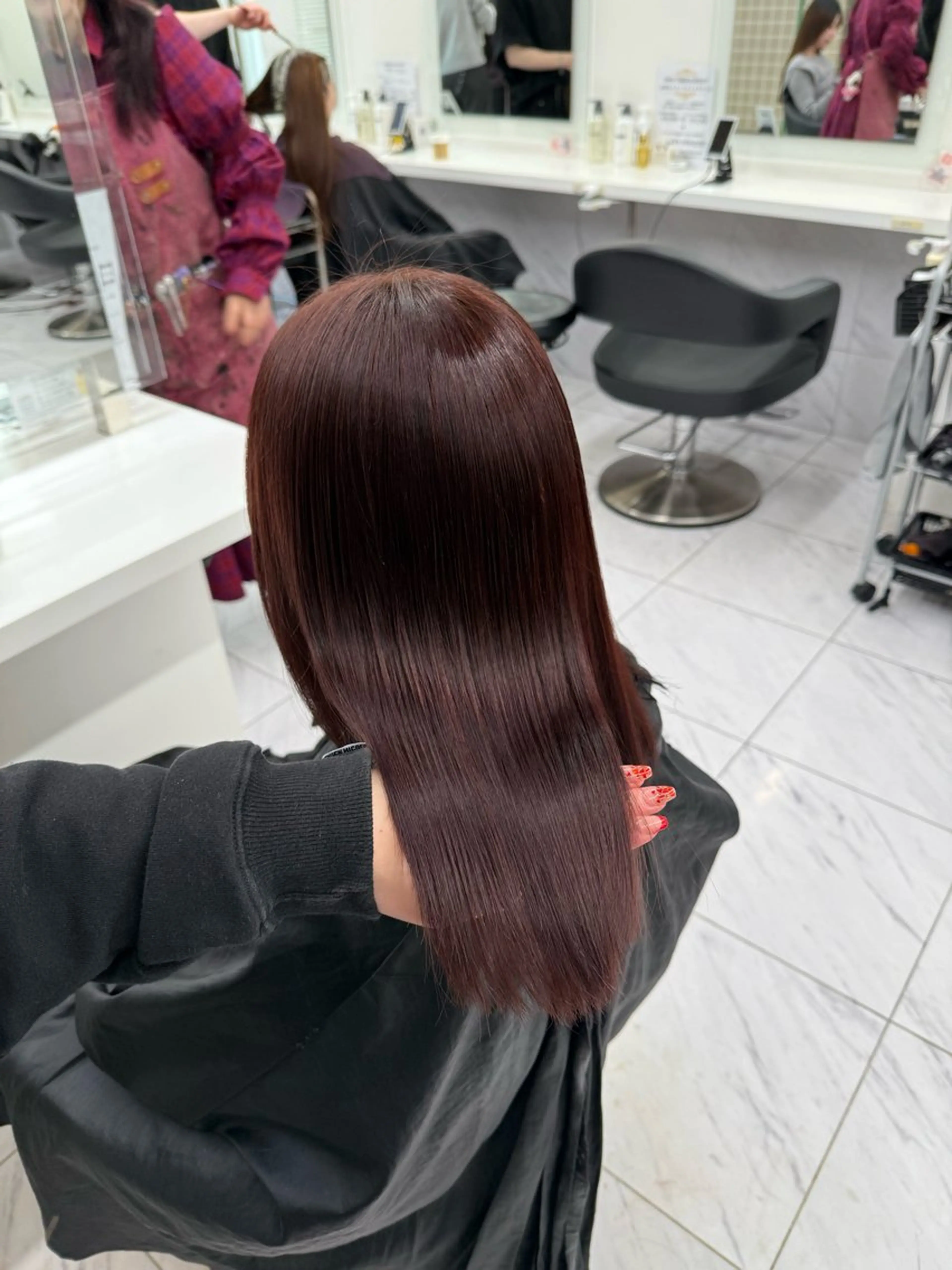 セミロング カラー ヘアアレンジ ヘアカラー トリートメント ヘアセット 💗横浜美容室 💗HARUNAのヘアスタイル