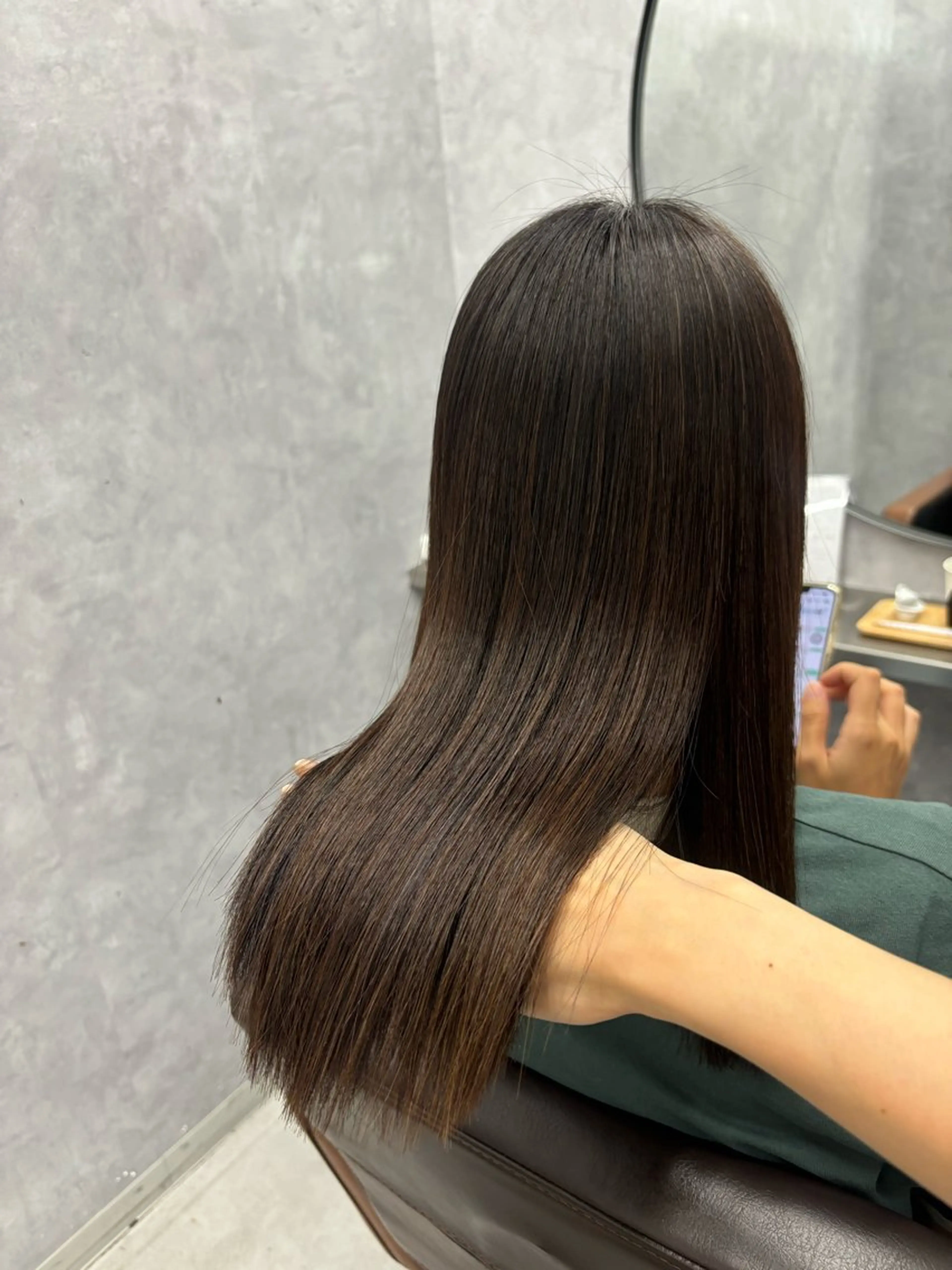 ミディアム 縮毛矯正 トリートメント NUMBER_ ユイナのヘアスタイル