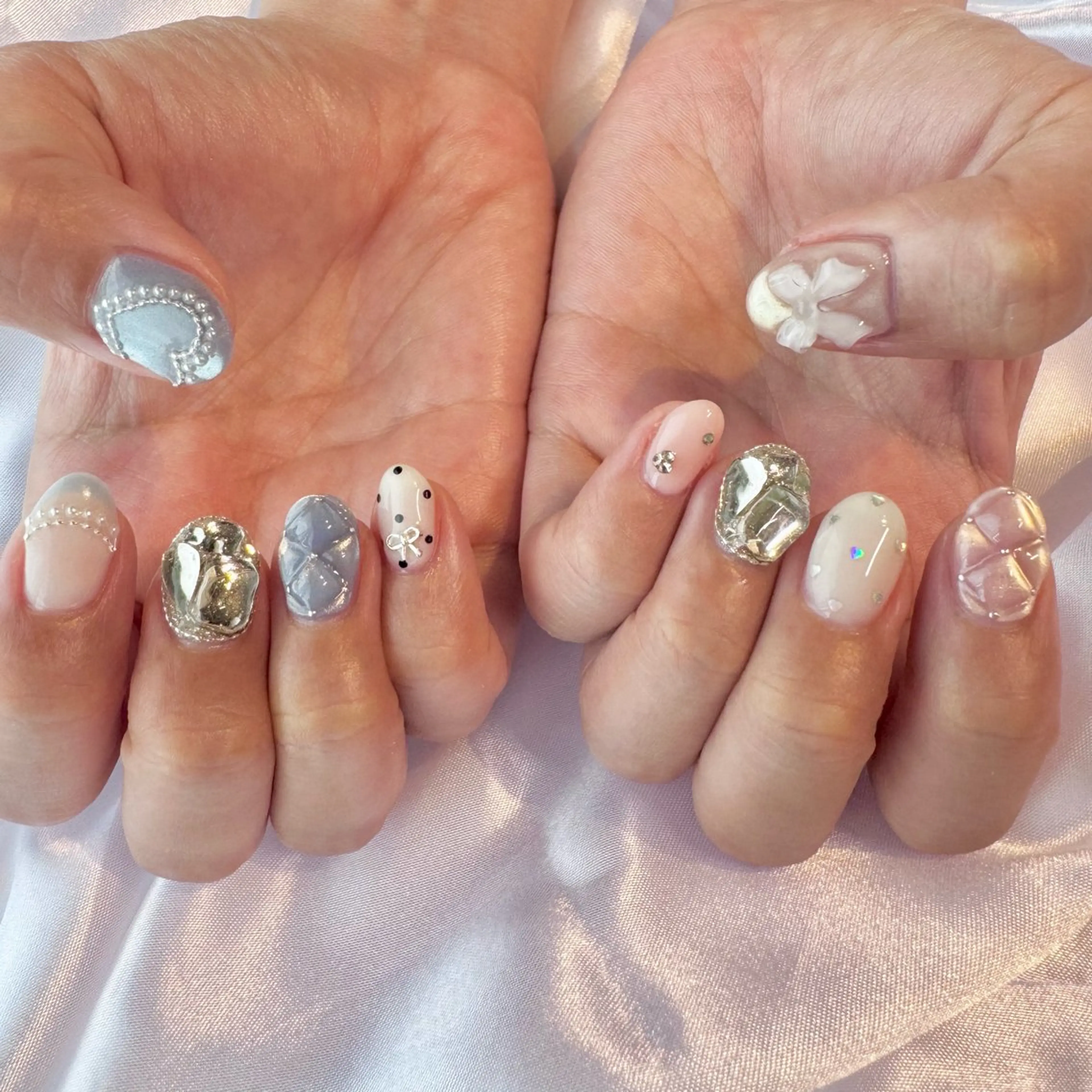 ネイル フレンチネイル ガーリー ハンドネイル nail salon e'mu💐のネイルデザイン