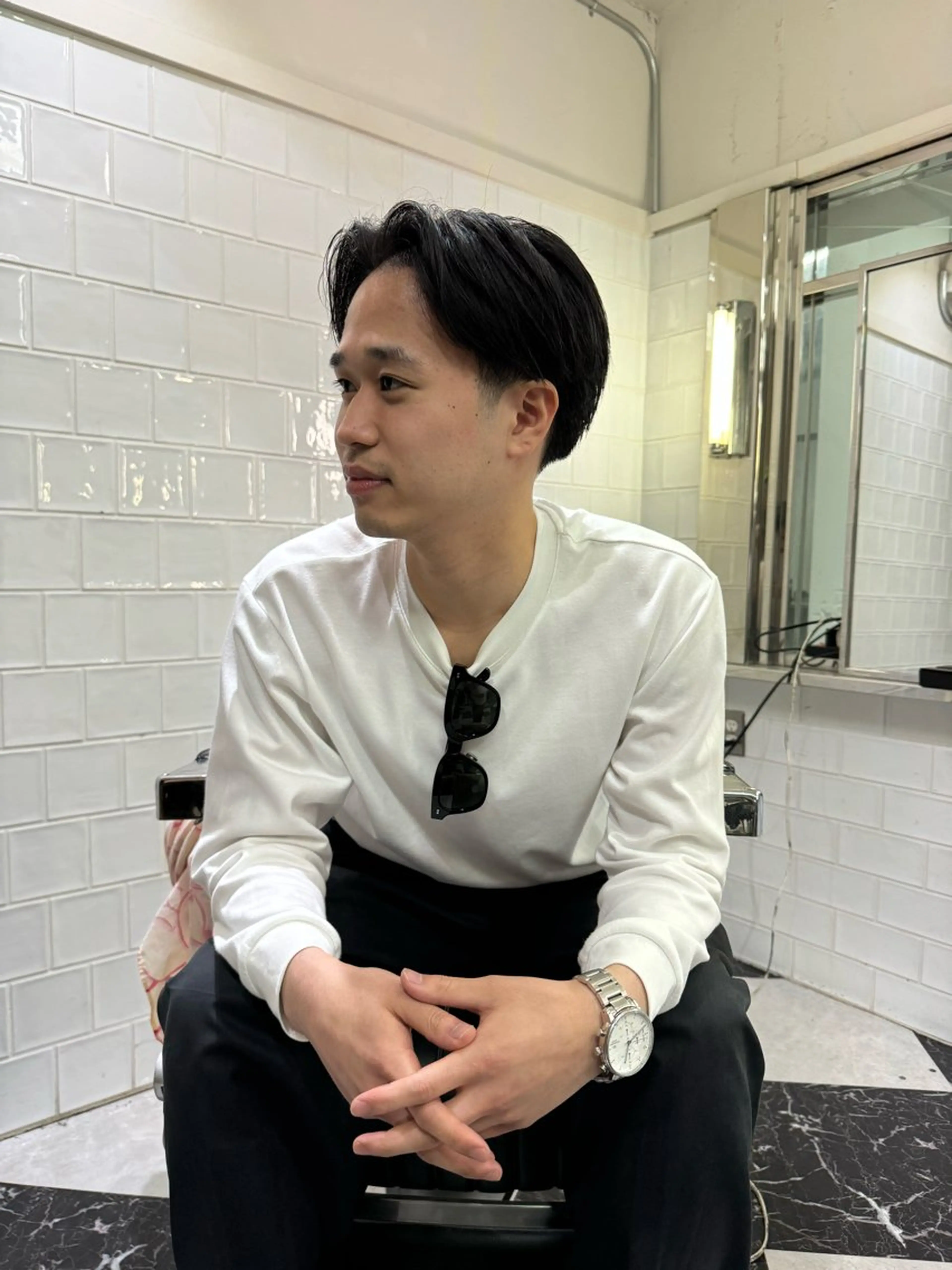 ミディアム カット Mericanbarbershop fuk所属・山田 勝士のヘアスタイル