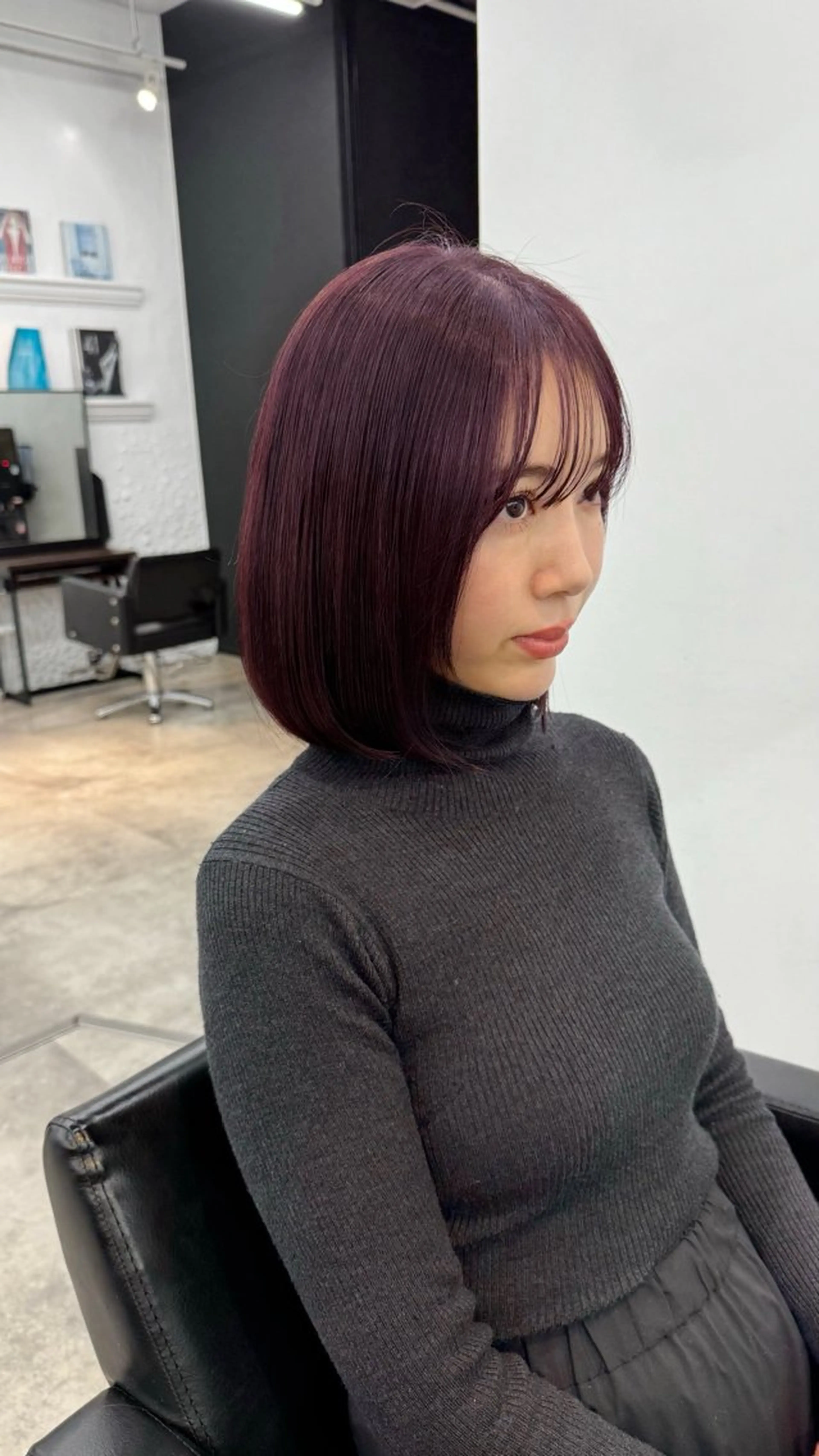 ロング カラー ブリーチ カシス ダブルカラー ラベンダーカラー トリートメント レイヤー/透明感/ 顔周り/kana🩰のヘアスタイル