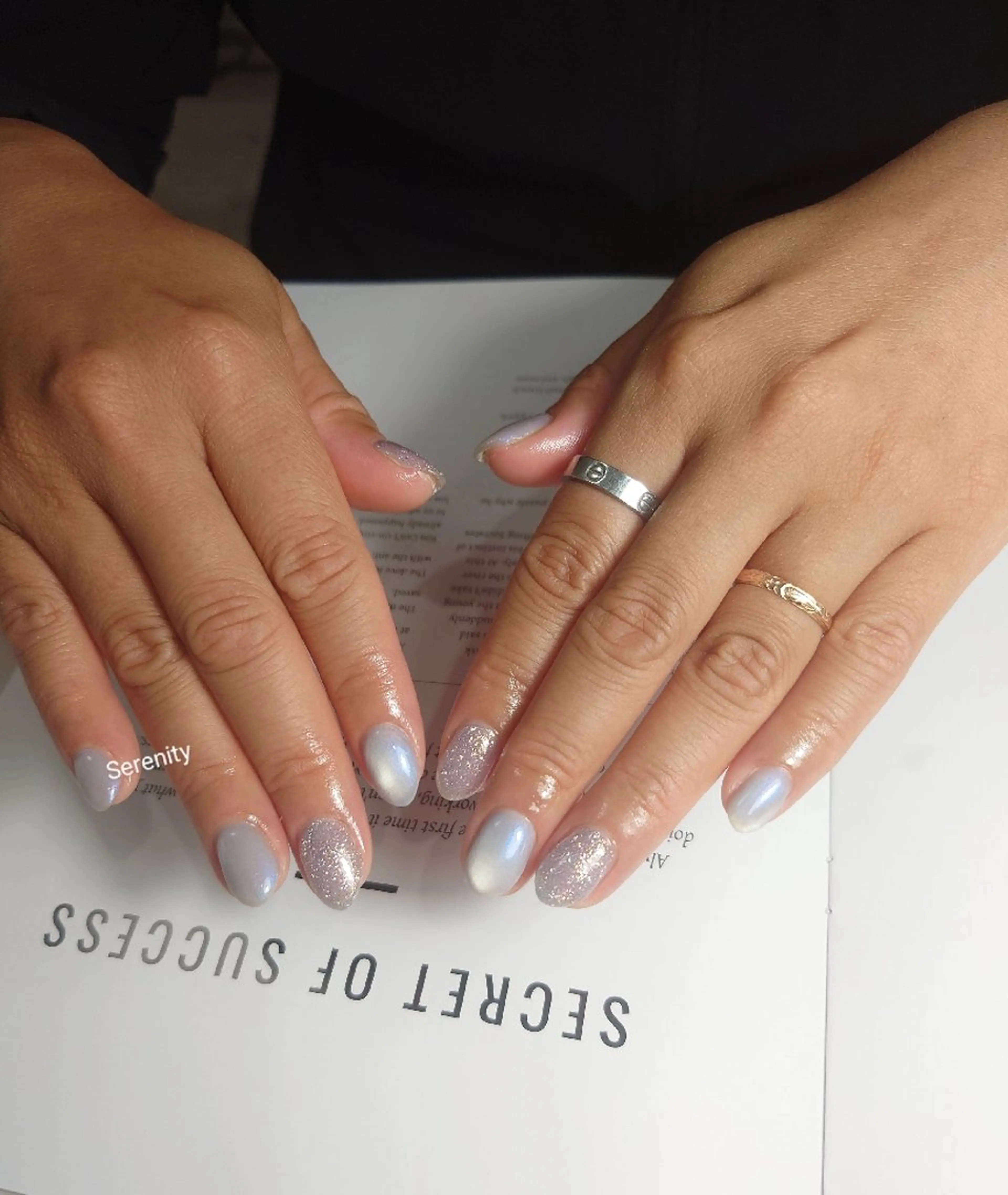 ネイル ブルー フラッシュネイル マグネットネイル マグネットワンカラー ワンカラーネイル nail  serenityのネイルデザイン