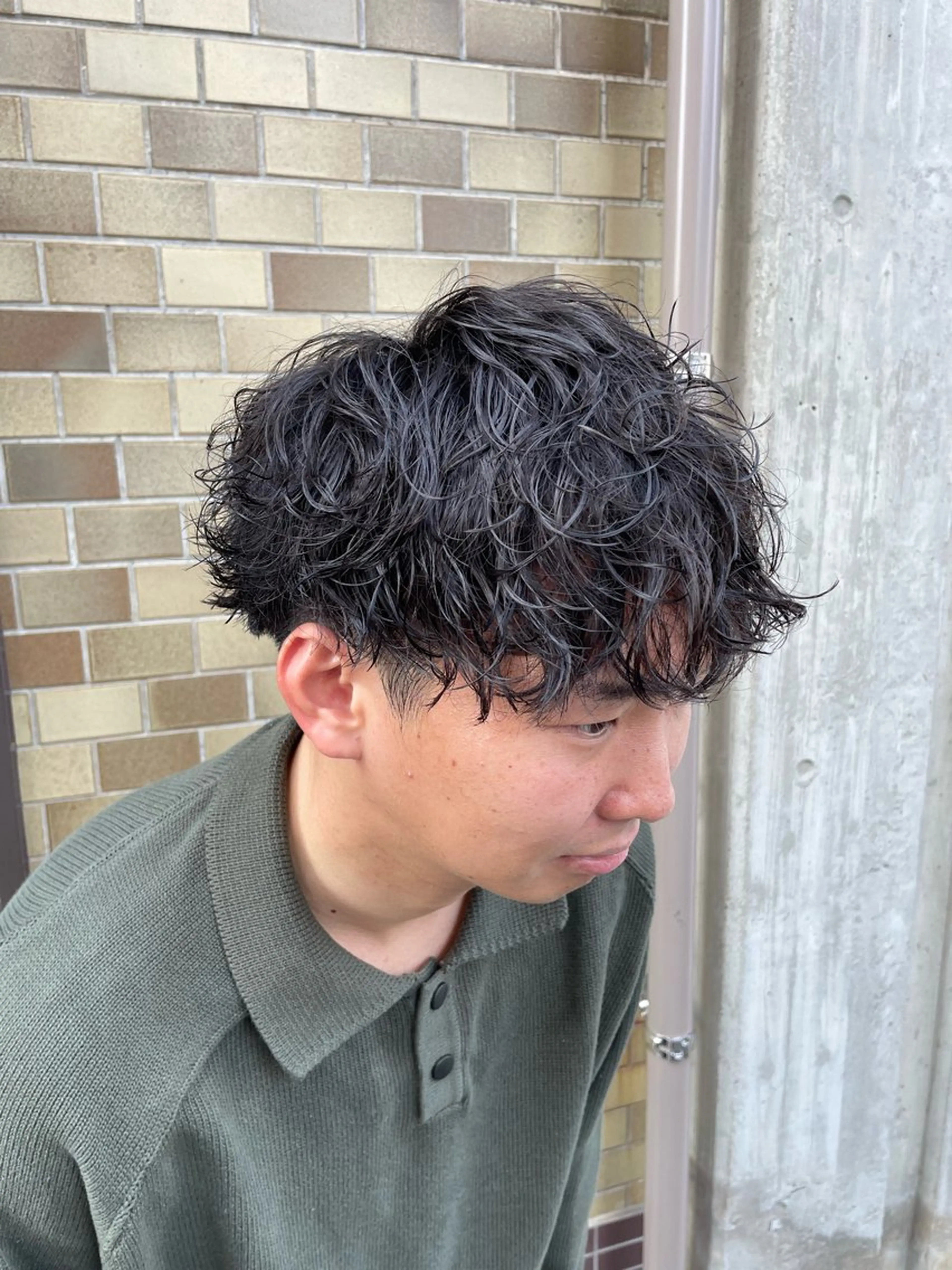 ショート パーマ メンズ カット パーマ 永井 悠大のヘアスタイル