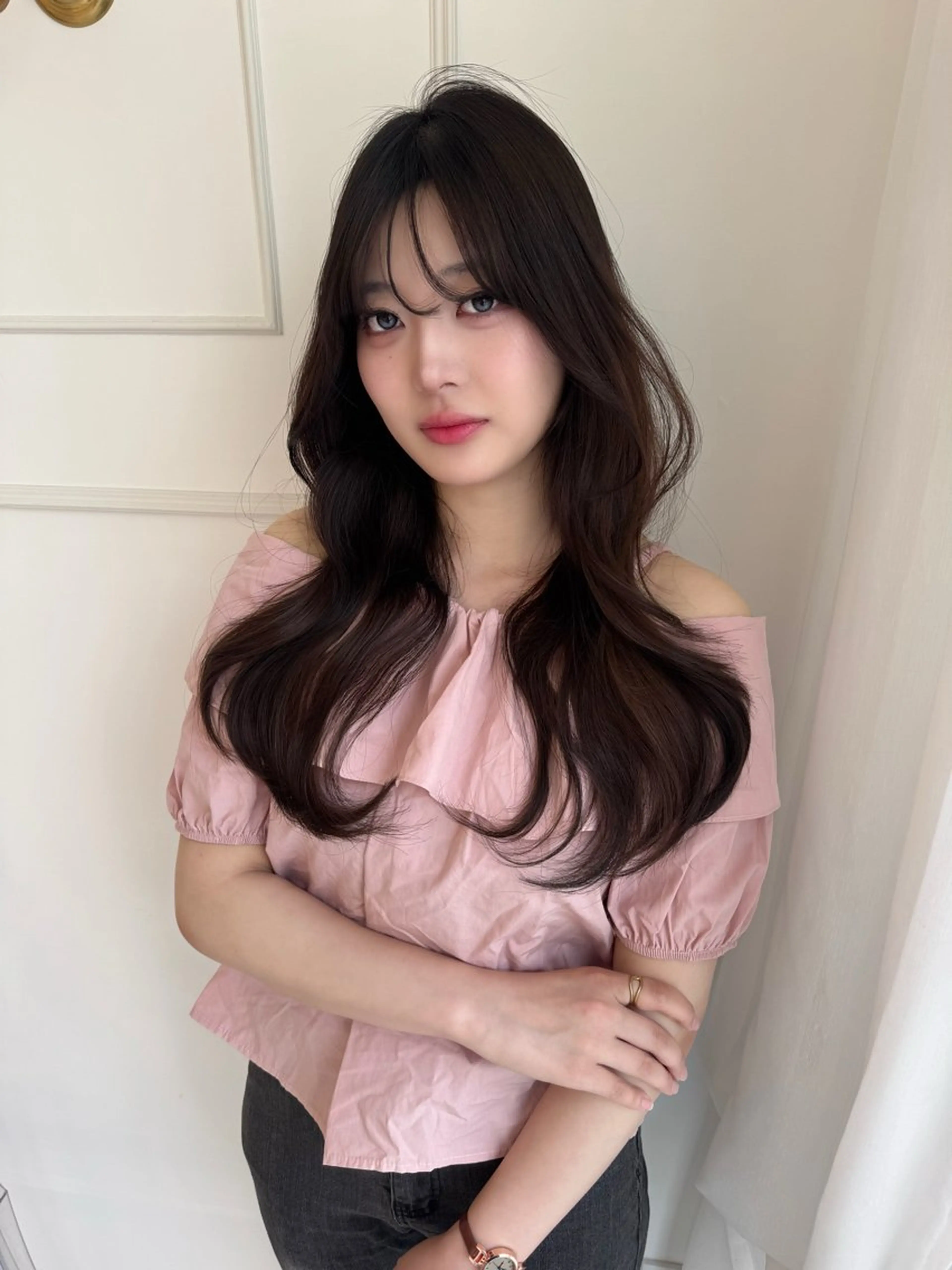 ロング カラー ヘアカラー トリートメント ParveMix🍀 藤原愛未のヘアスタイル