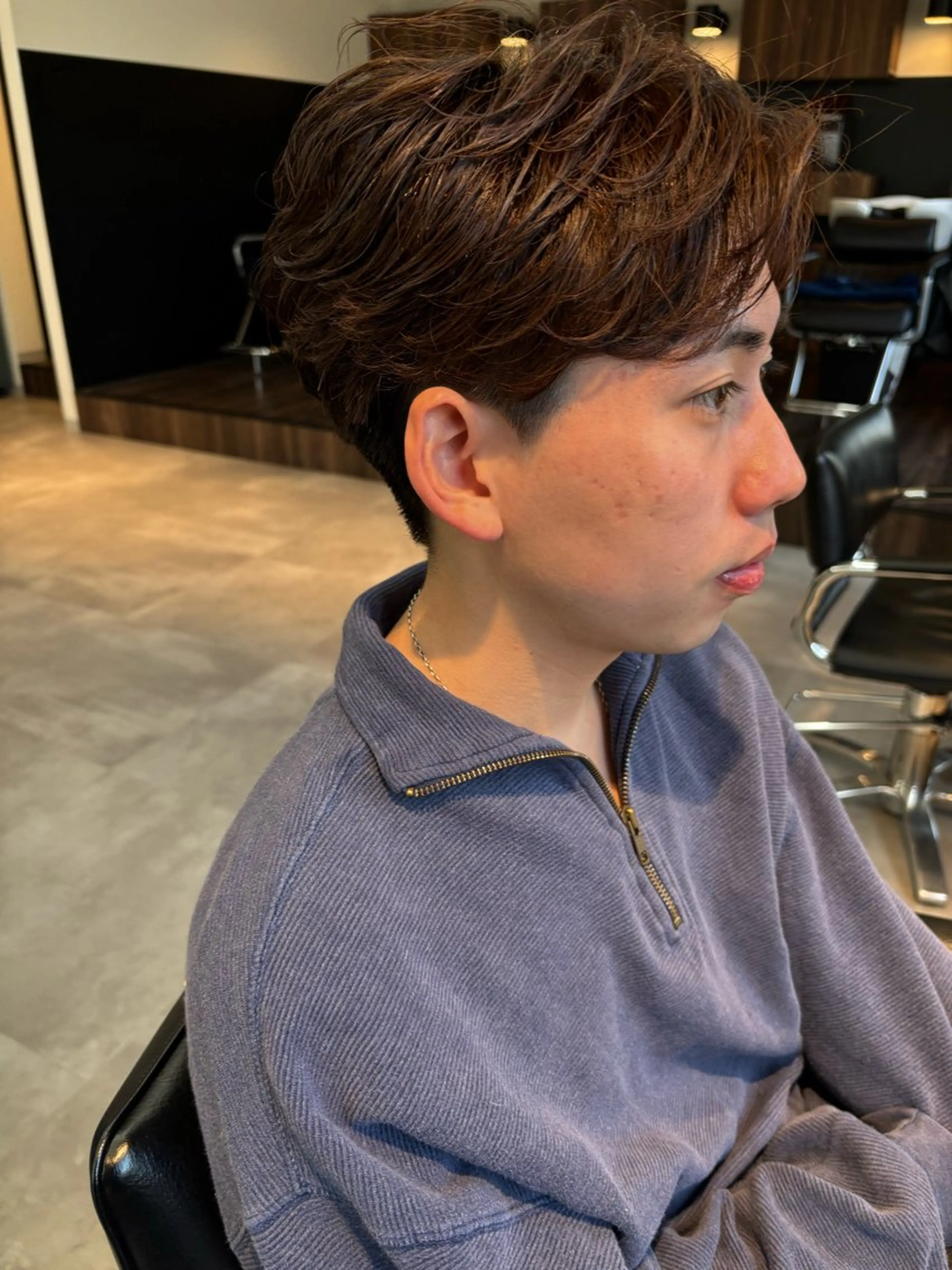 パーマ メンズ フェザーパーマ メンズパーマ カット パーマ フェザーパーマ/短髪 /メンズカット/保立のヘアスタイル