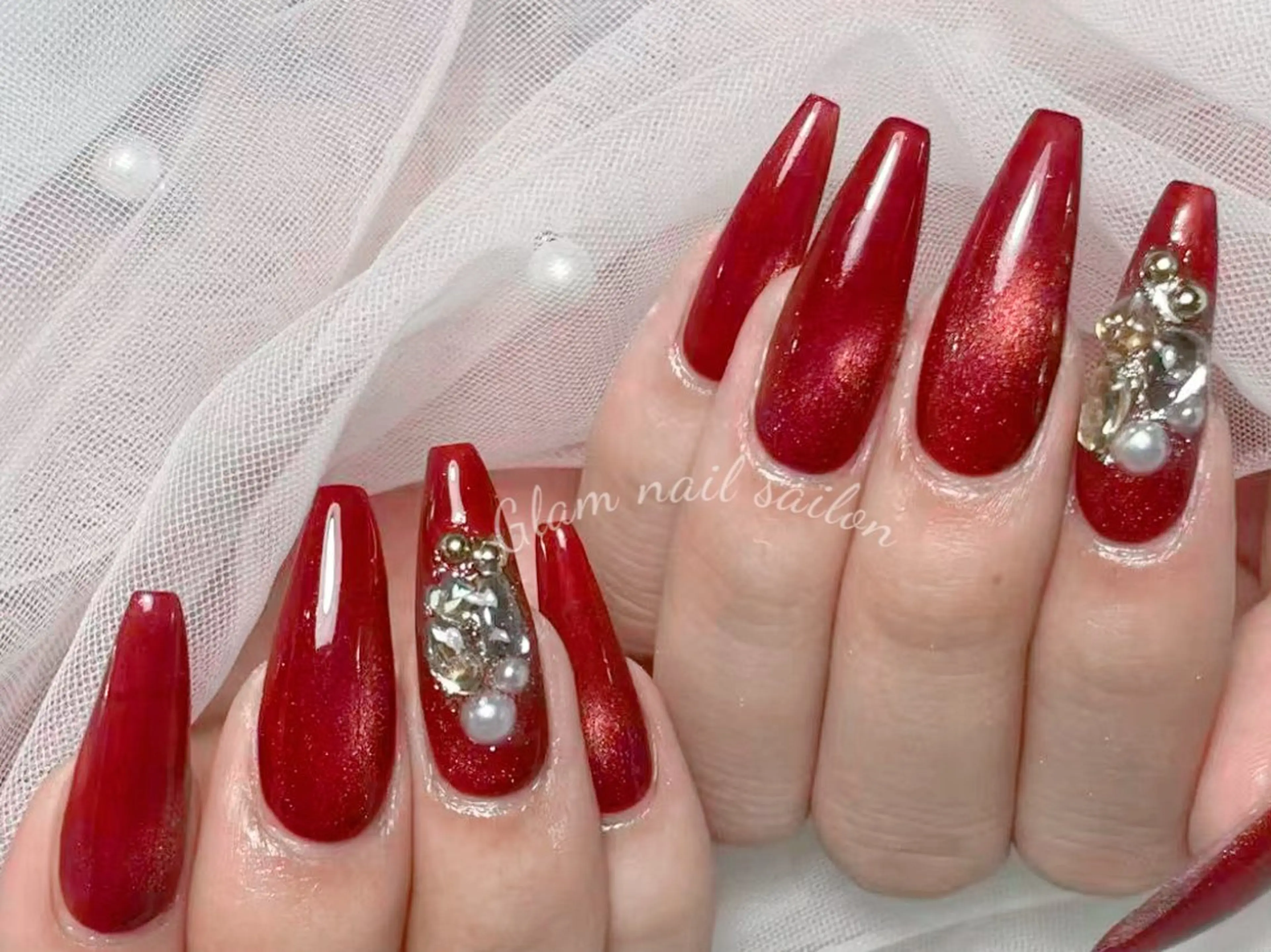 ネイル エツメ💅 長さだし🎀デザインのネイルデザイン