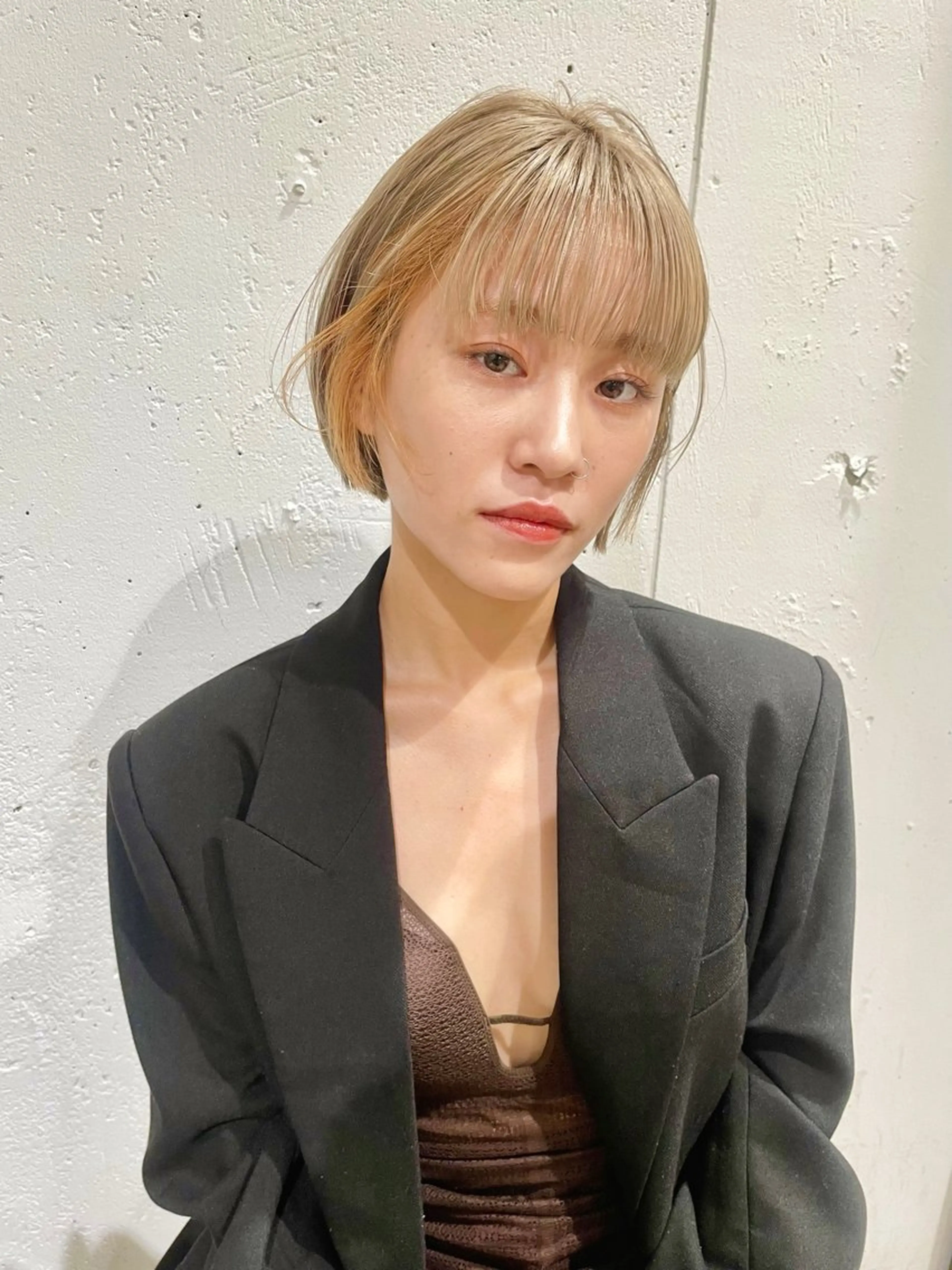 ショート カラー ショートボブ デザインカラー ハイトーンカラー ボブ ショートヘア ウルフ/似合わせ レイヤー/RIHOのヘアスタイル