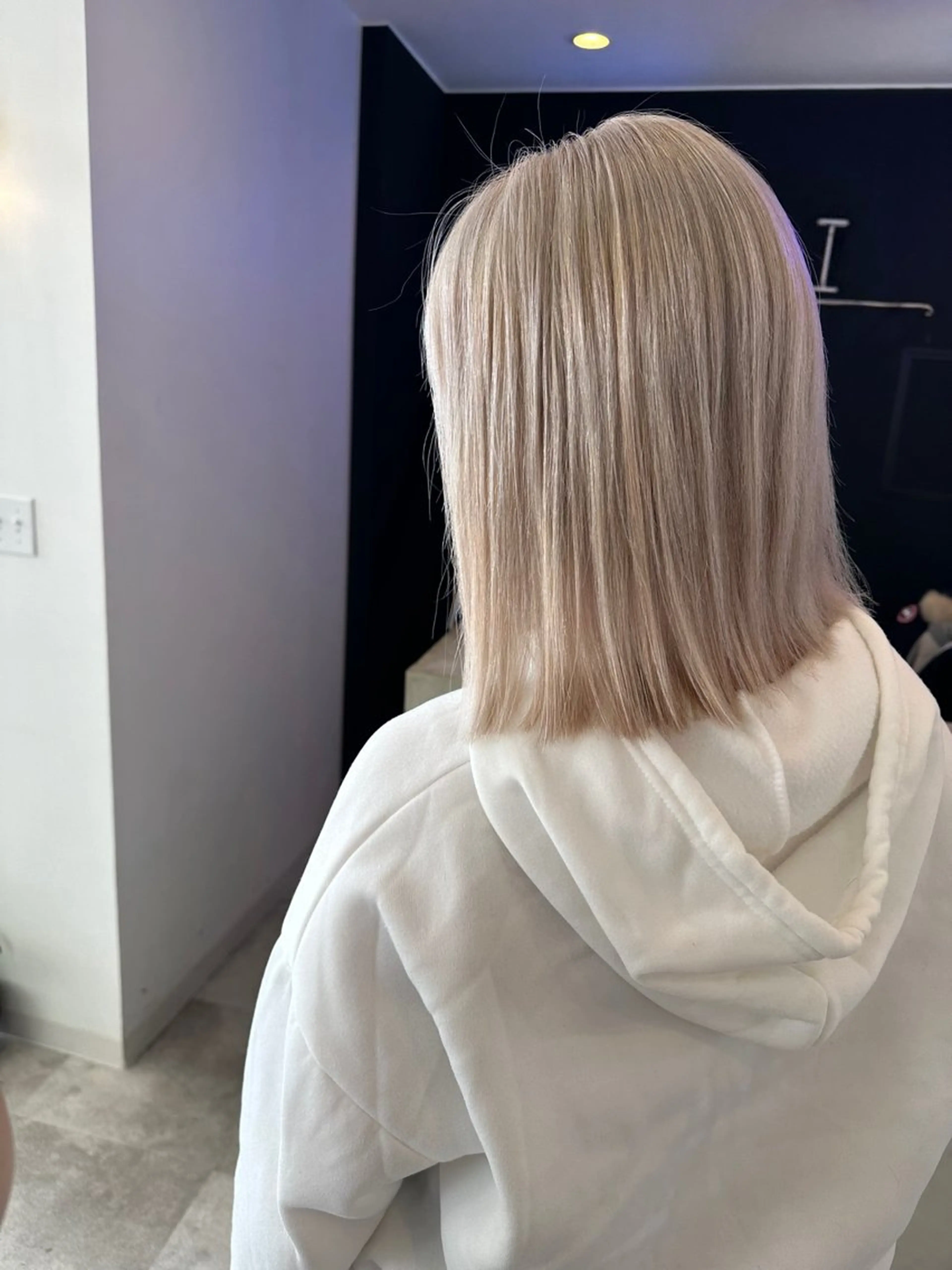 ミディアム ミディアムパーマ ミストバング ハイライト 髪質改善 ヨシンモリ HAIR SMILE COEURのヘアスタイル