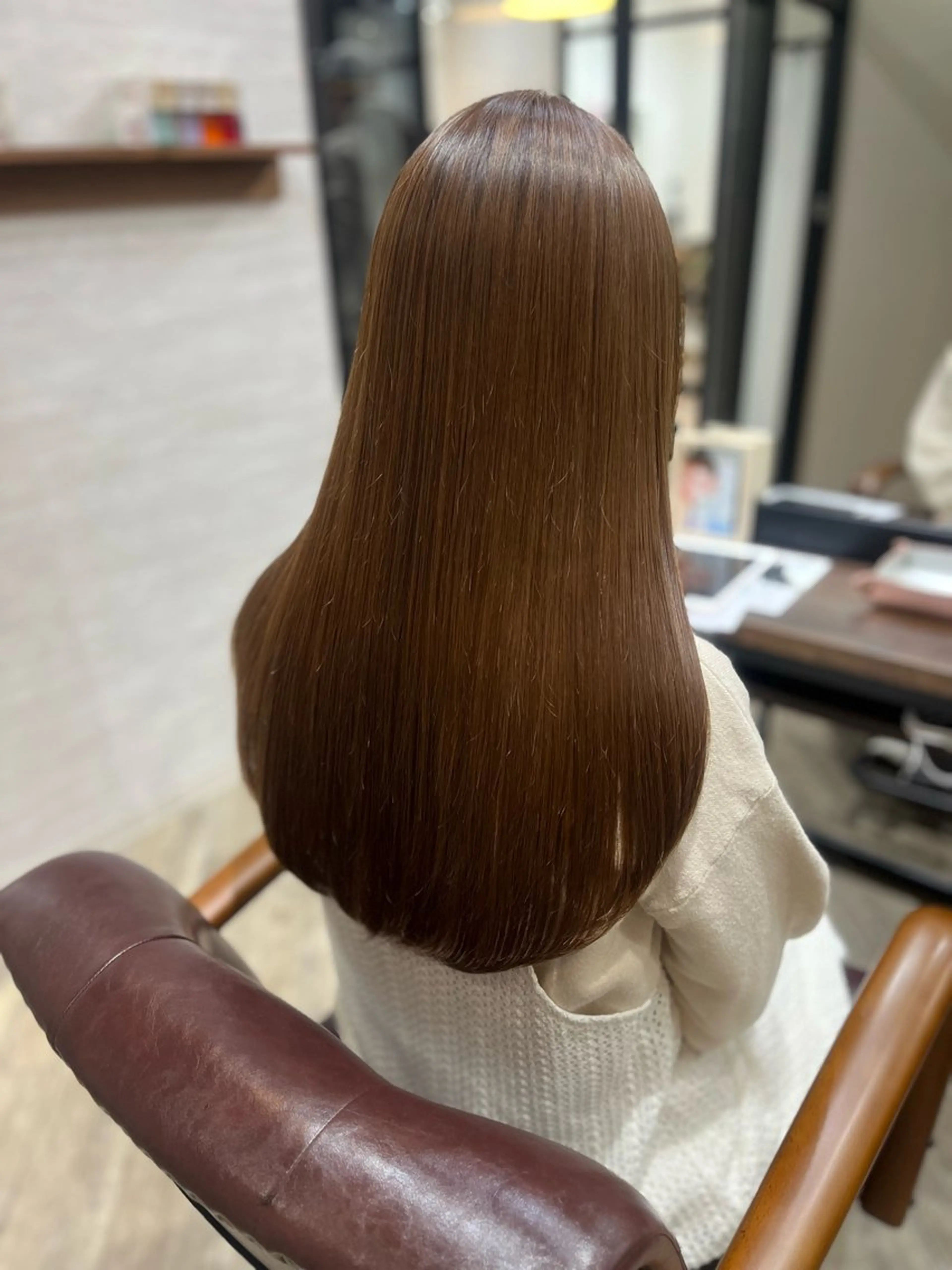 ロング カラー ブラウンカラー チョコレートブラウン カット ヘアカラー トリートメント 🫧ぷる艶カラー🫧 Yuubi🦩のヘアスタイル