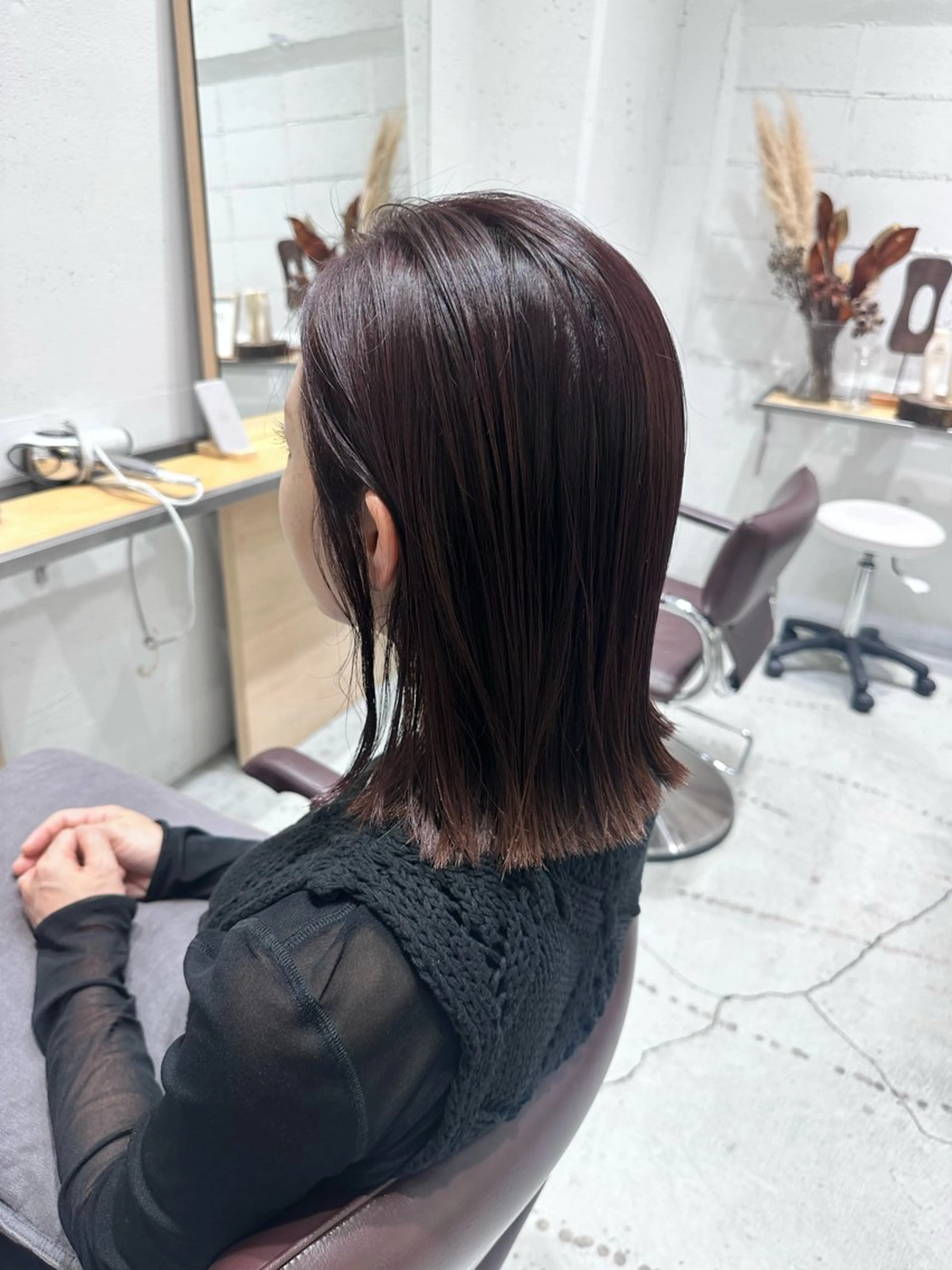 ミディアム カット ヘアカラー トリートメント 高橋友里亜 /フリーランスのヘアスタイル