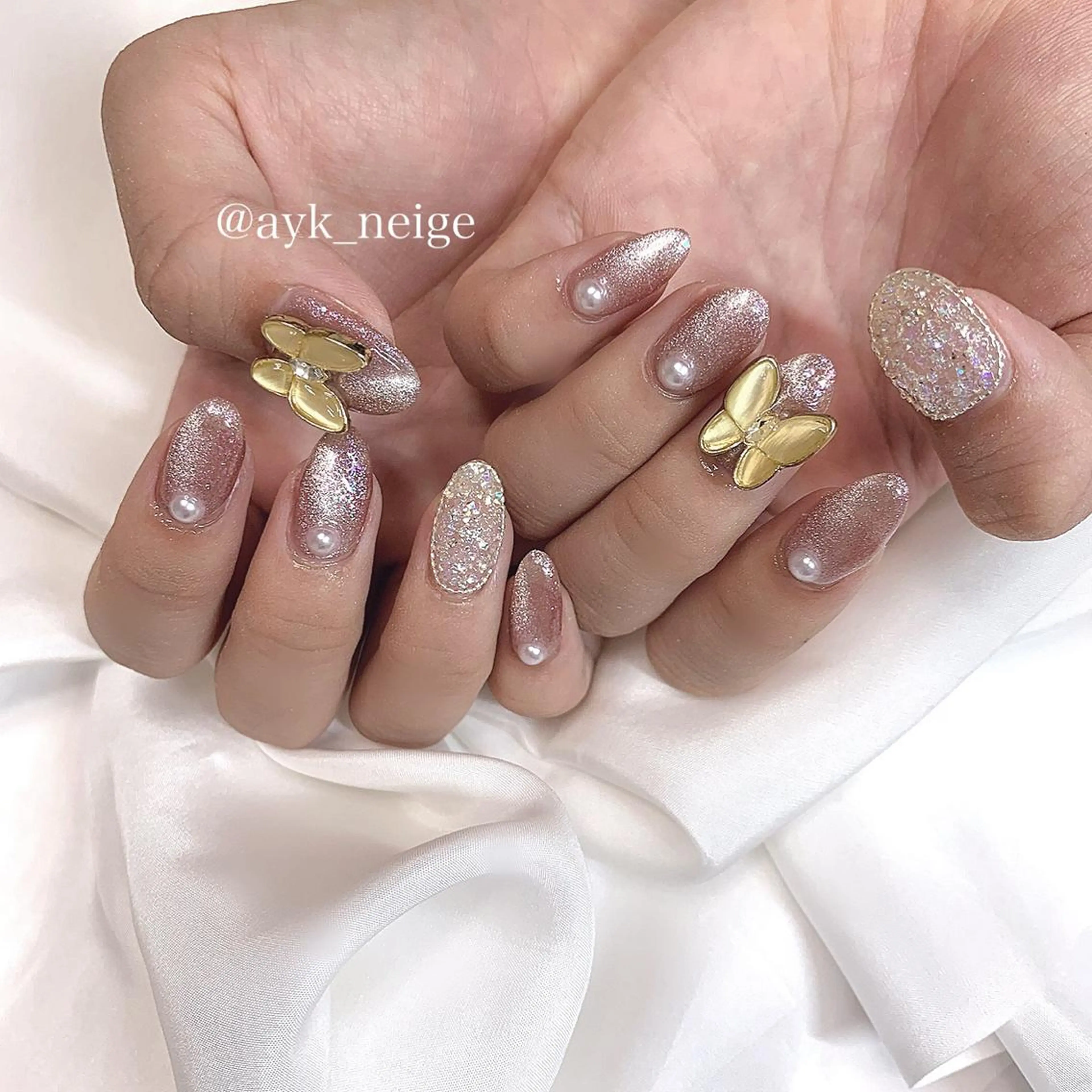 ネイル フットネイル 氷ネイル・うるうるネイル 韓国ネイル マグネットネイル 冬ネイル n'eige nail所属・大谷 綾香のネイルデザイン