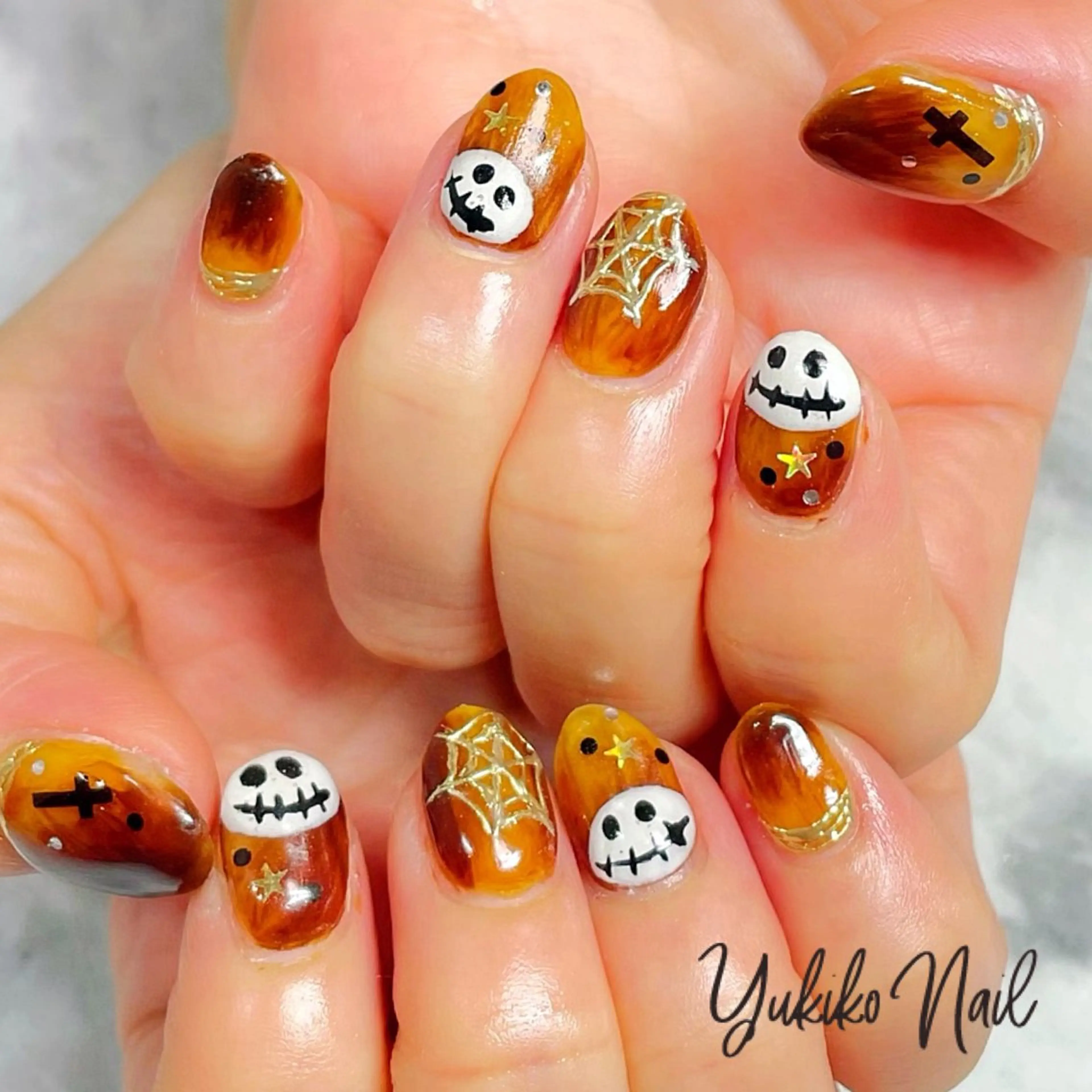 ネイル べっ甲ネイル ハロウィン ユキコ ネイルのネイルデザイン