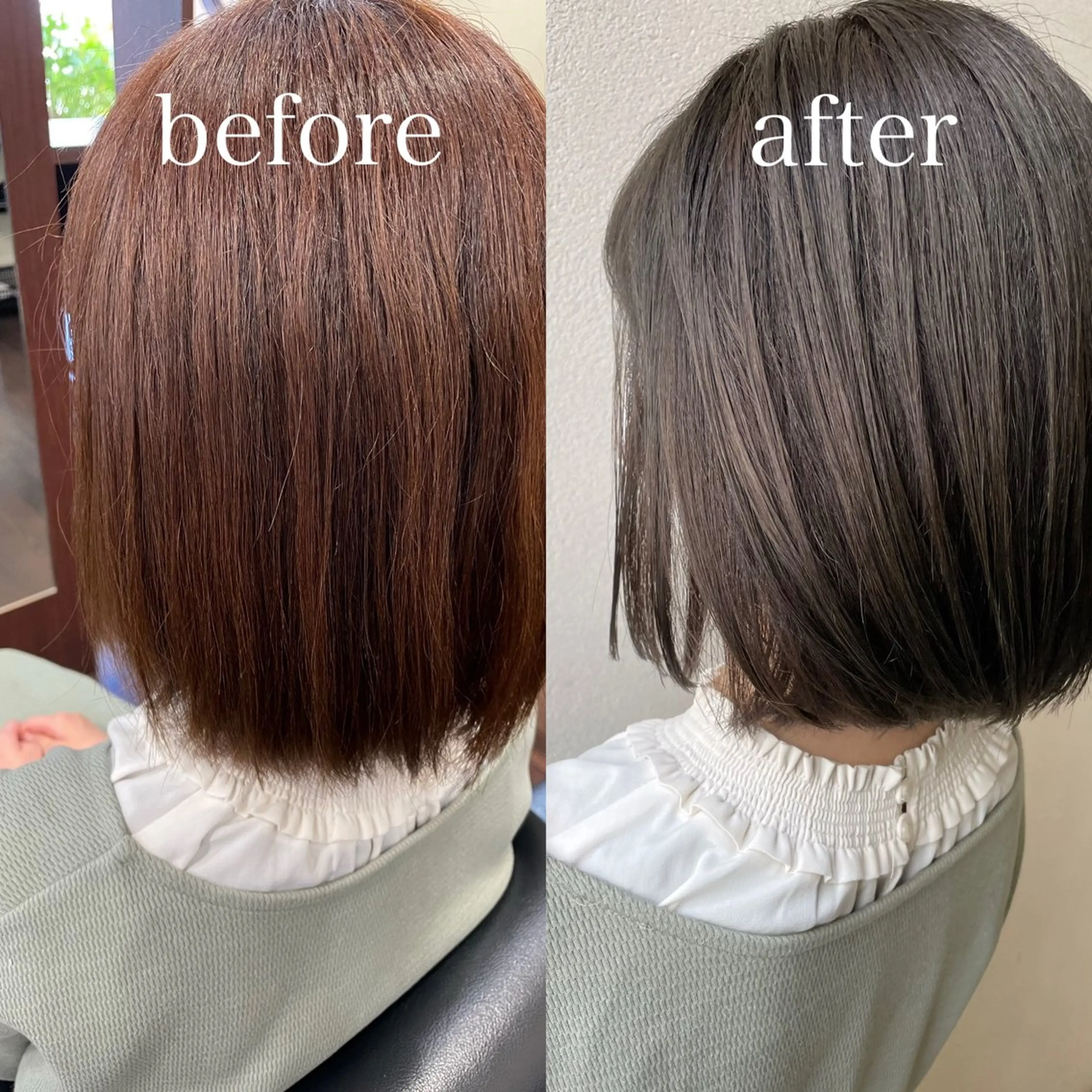 ミディアム カラー アッシュ ヘアカラー 沢田 瞳のヘアスタイル