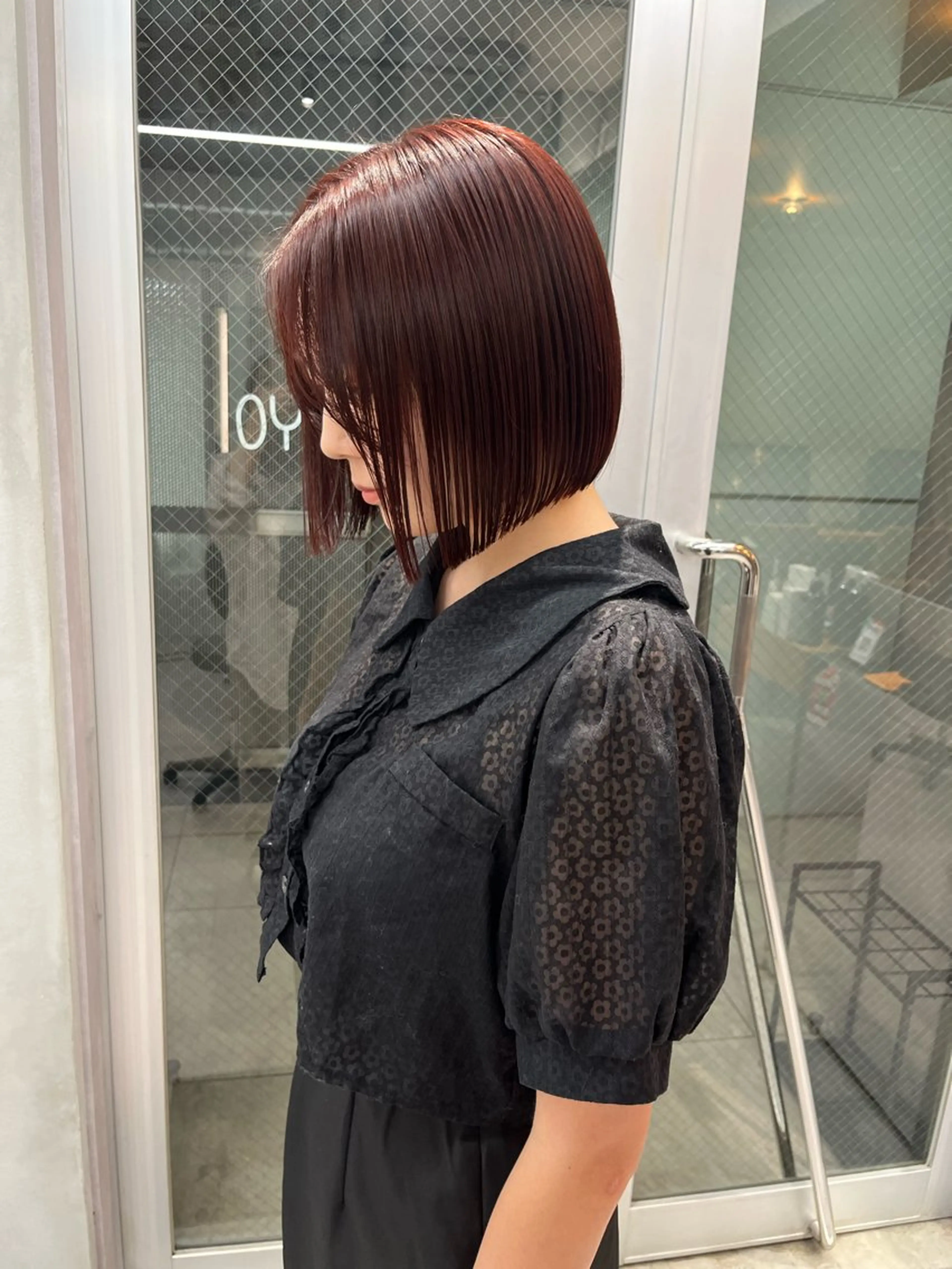 ミディアム カラー カット ヘアカラー トリートメント 韓国ボブ&顔まわり レイヤー♡TOMOEのヘアスタイル