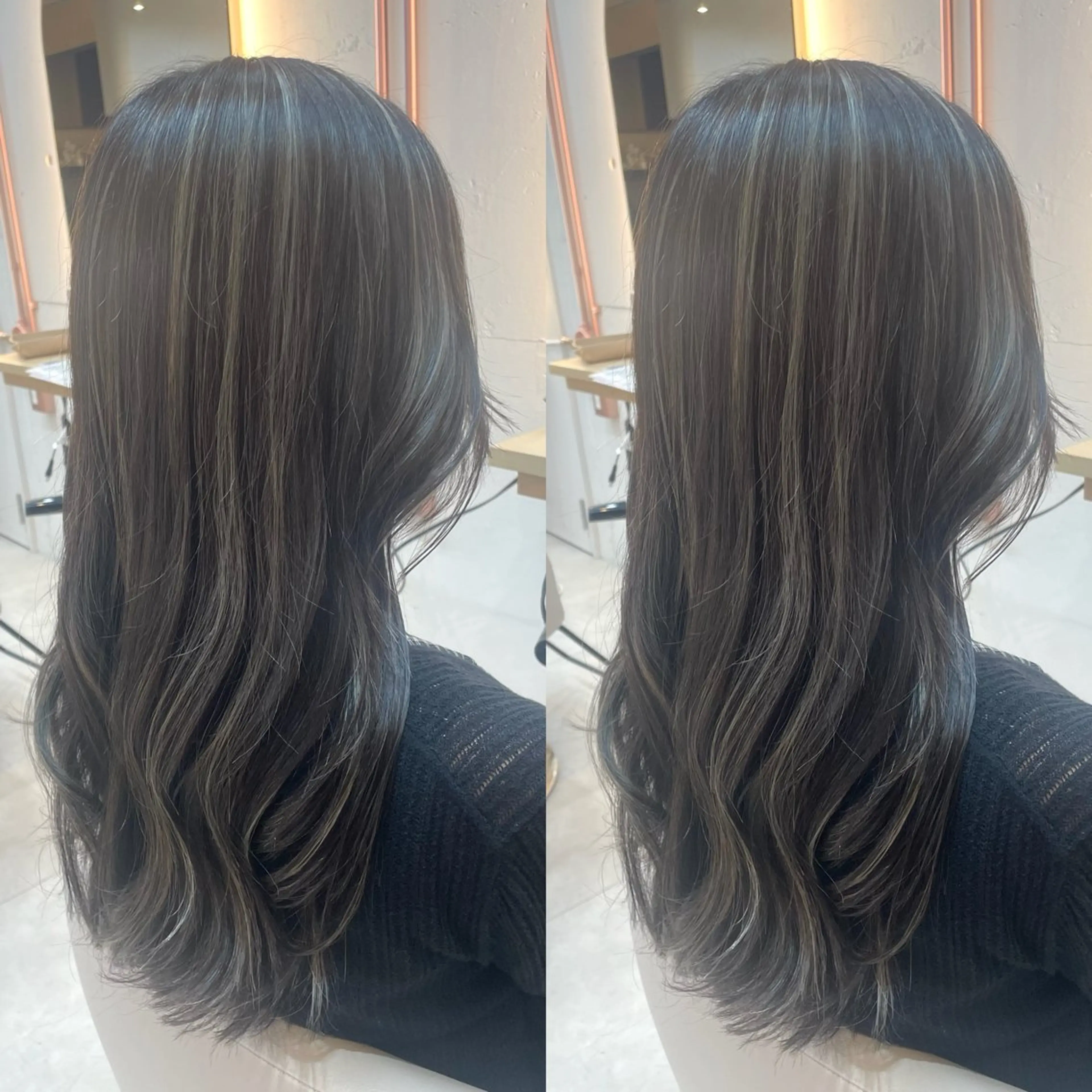 ロング カラー カット ヘアカラー トリートメント ヘアセット ブリーチ無しダブル カラー🦕まどかのヘアスタイル