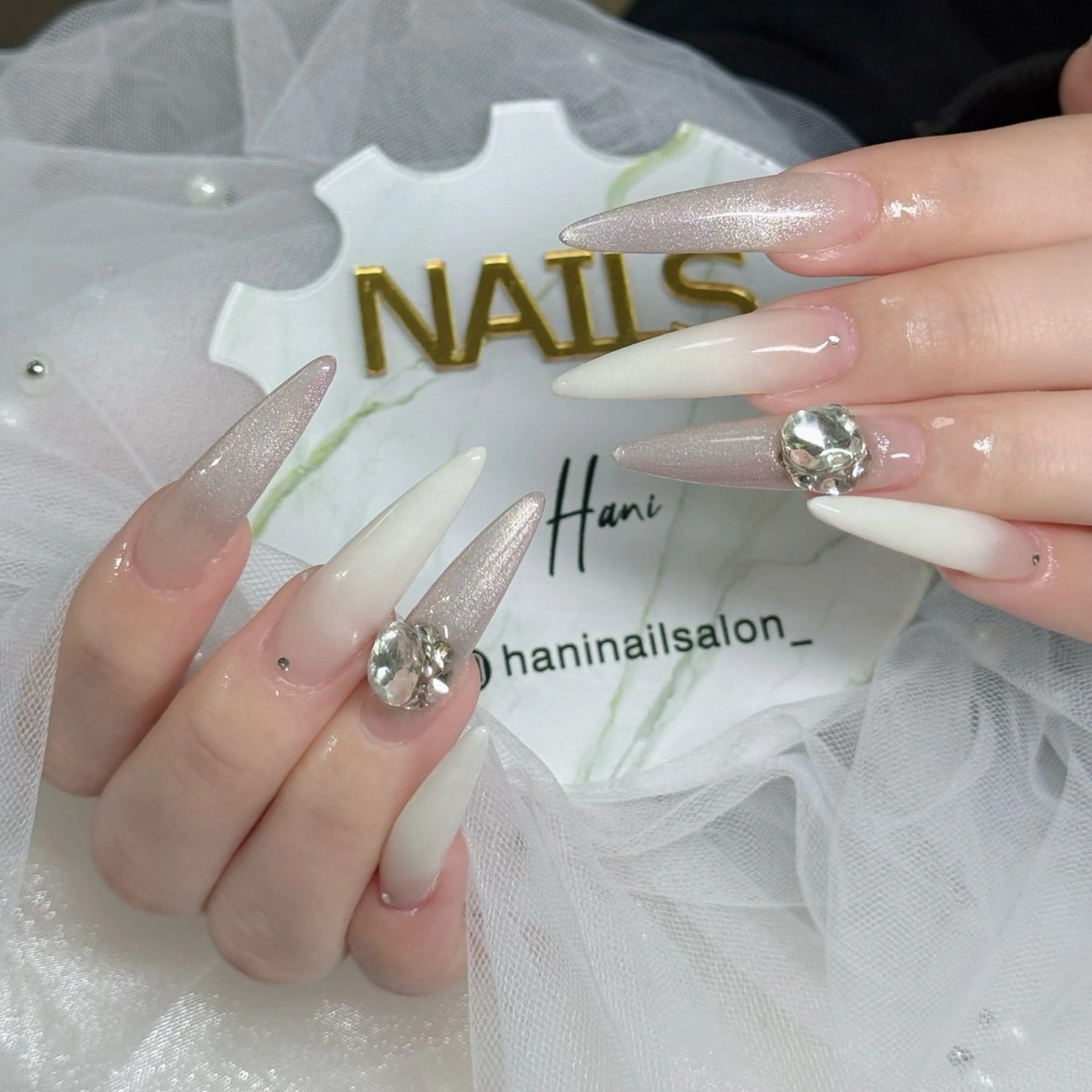 ネイル フットネイル フレンチネイル グラデーション 韓国ネイル ロングネイル ハンドネイル Hani Nail Salonのネイルデザイン