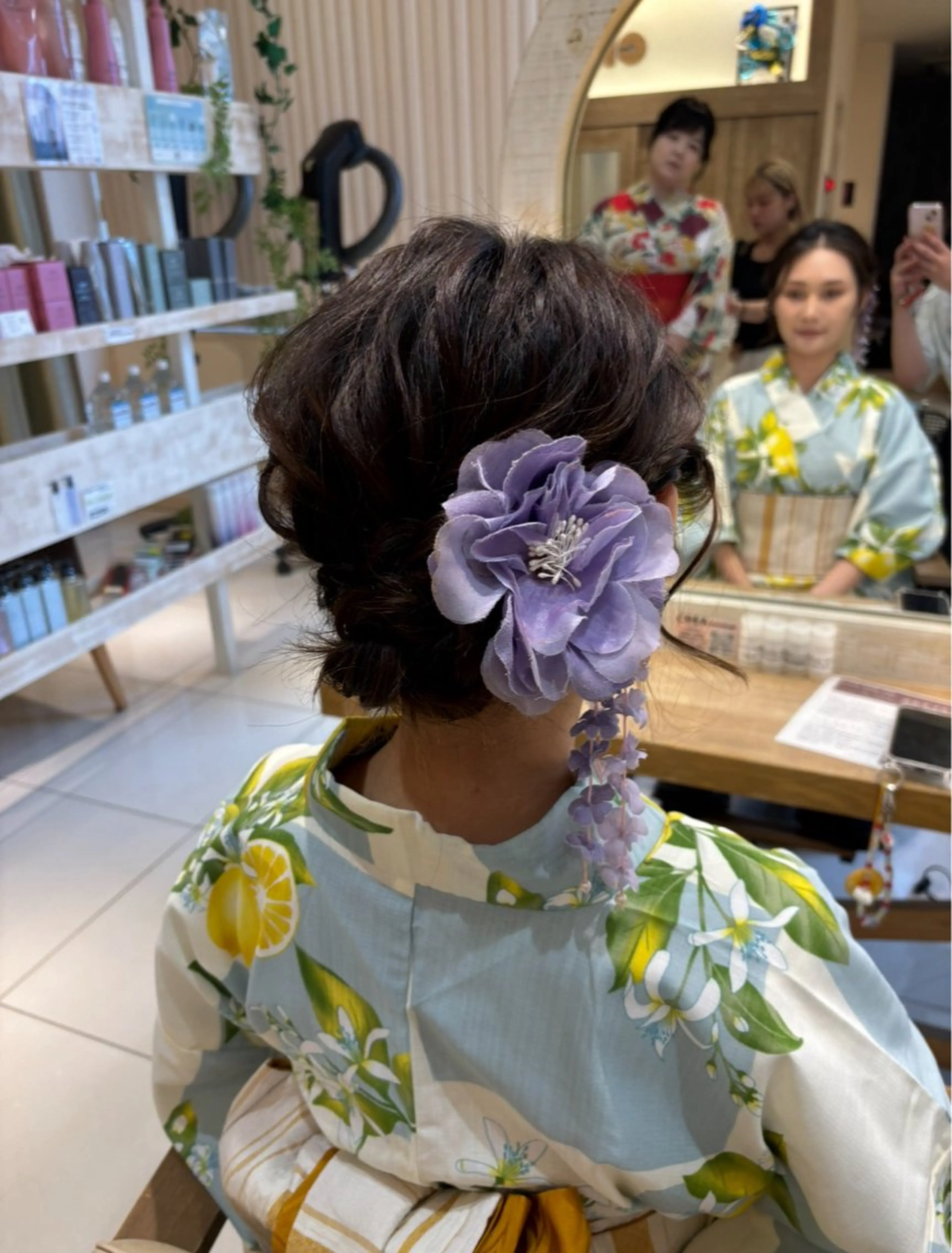 着付け ブリーチなしカラー/ 暖色カラー/艶カラーのヘアスタイル