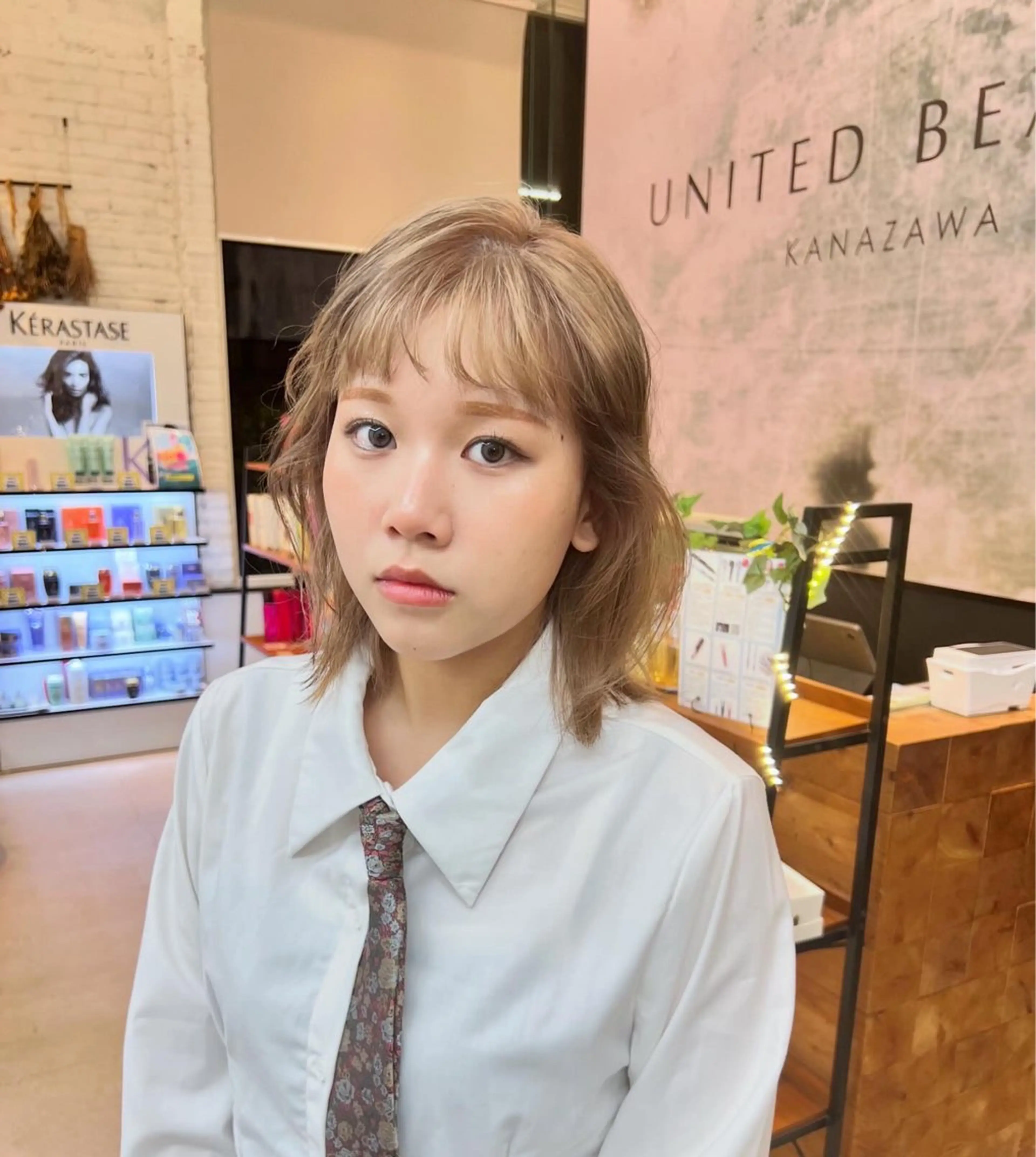 ミディアム カット ヘアカラー 池本 勇大のヘアスタイル