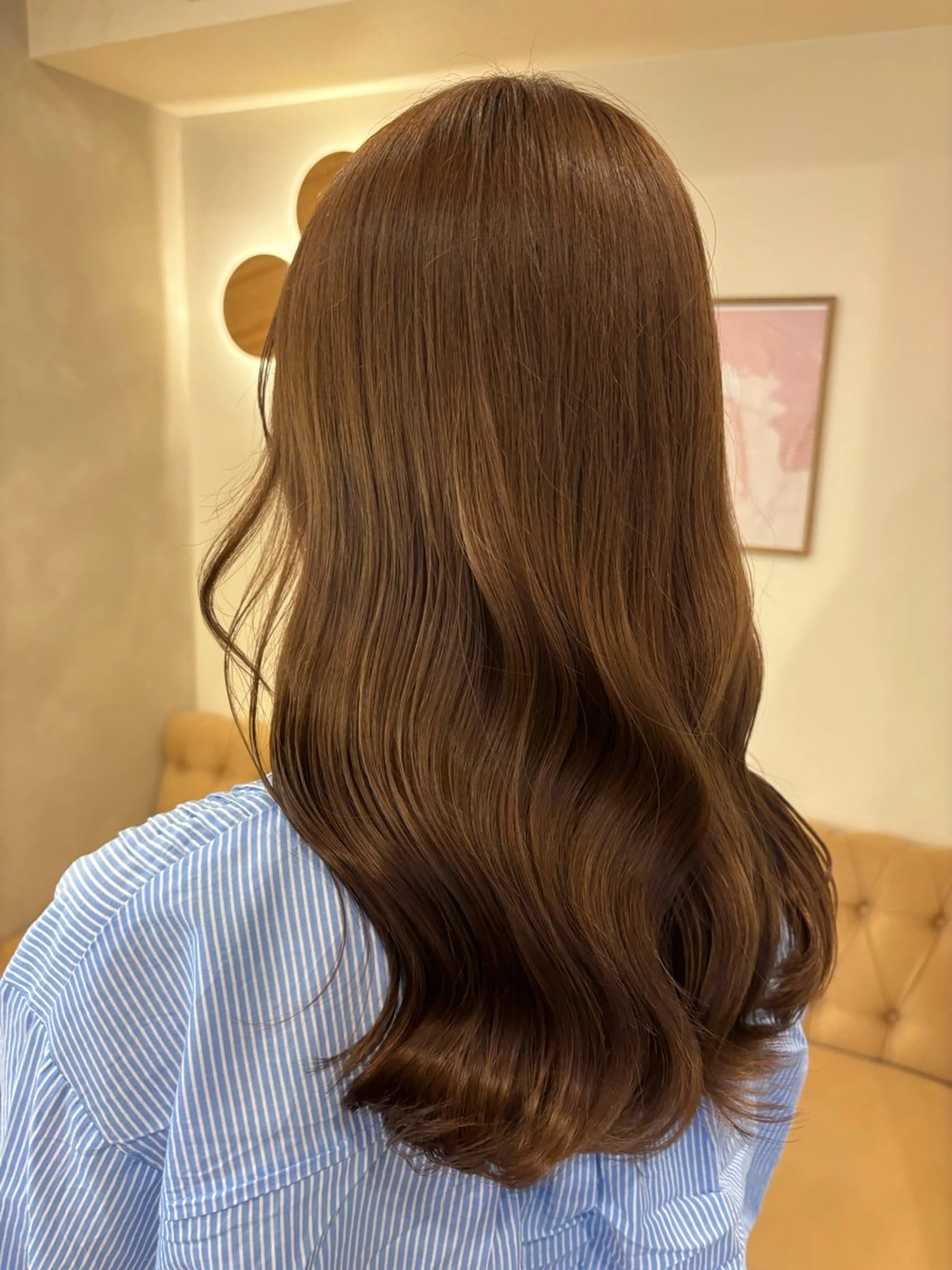 セミロング カラー ヘアカラー トリートメント ミルクティ/ピンク/ レイヤー/yuriaのヘアスタイル