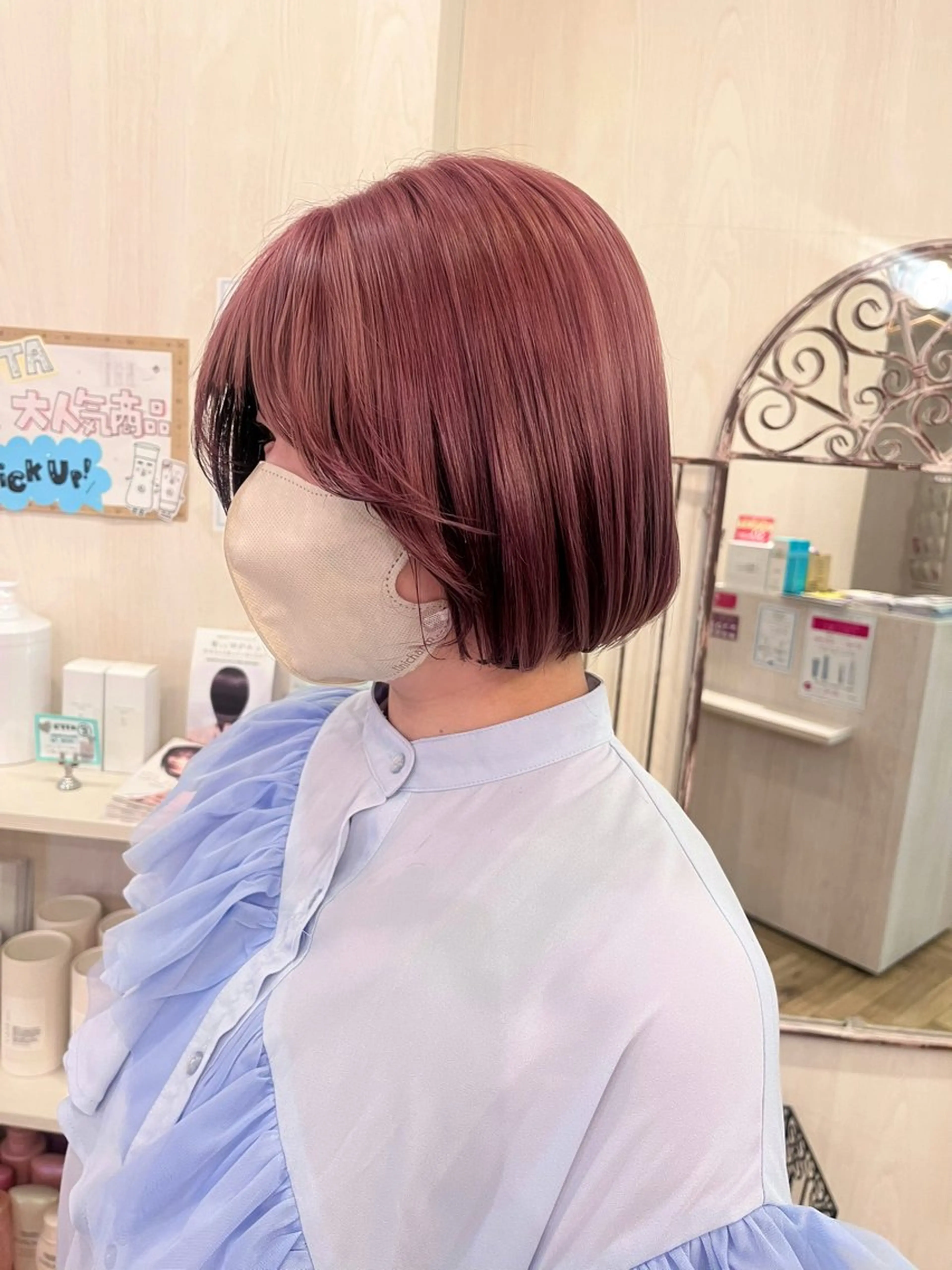 ショート ミストバング 顔周りカット カット ヘアカラー トリートメント ブリーチなし/ レイヤー🌿runaのヘアスタイル