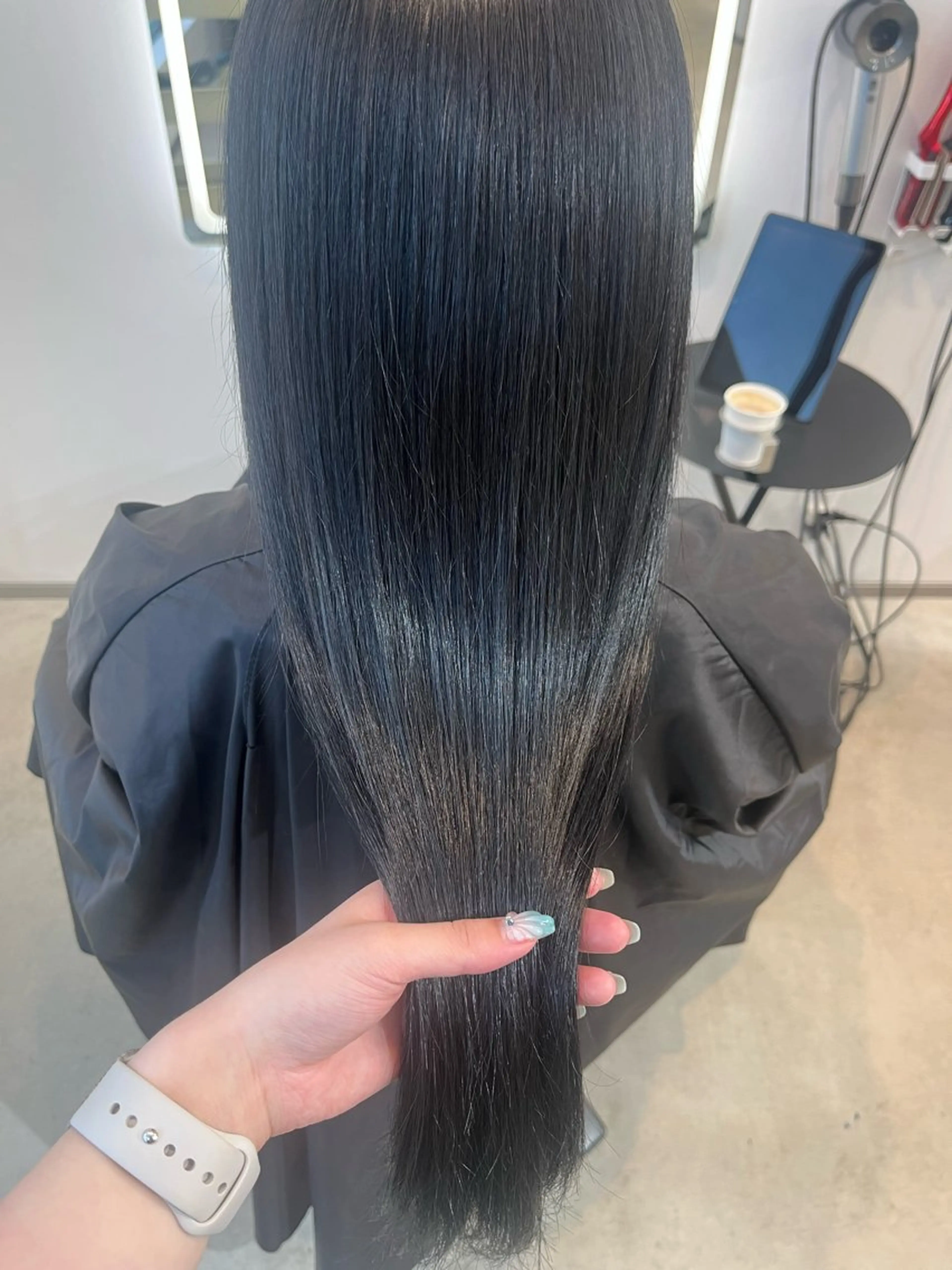 ロング カラー 黒髪 ブルーカラー ブルーブラック ヘアカラー aoi/モデル様 募集中🩵/群馬のヘアスタイル