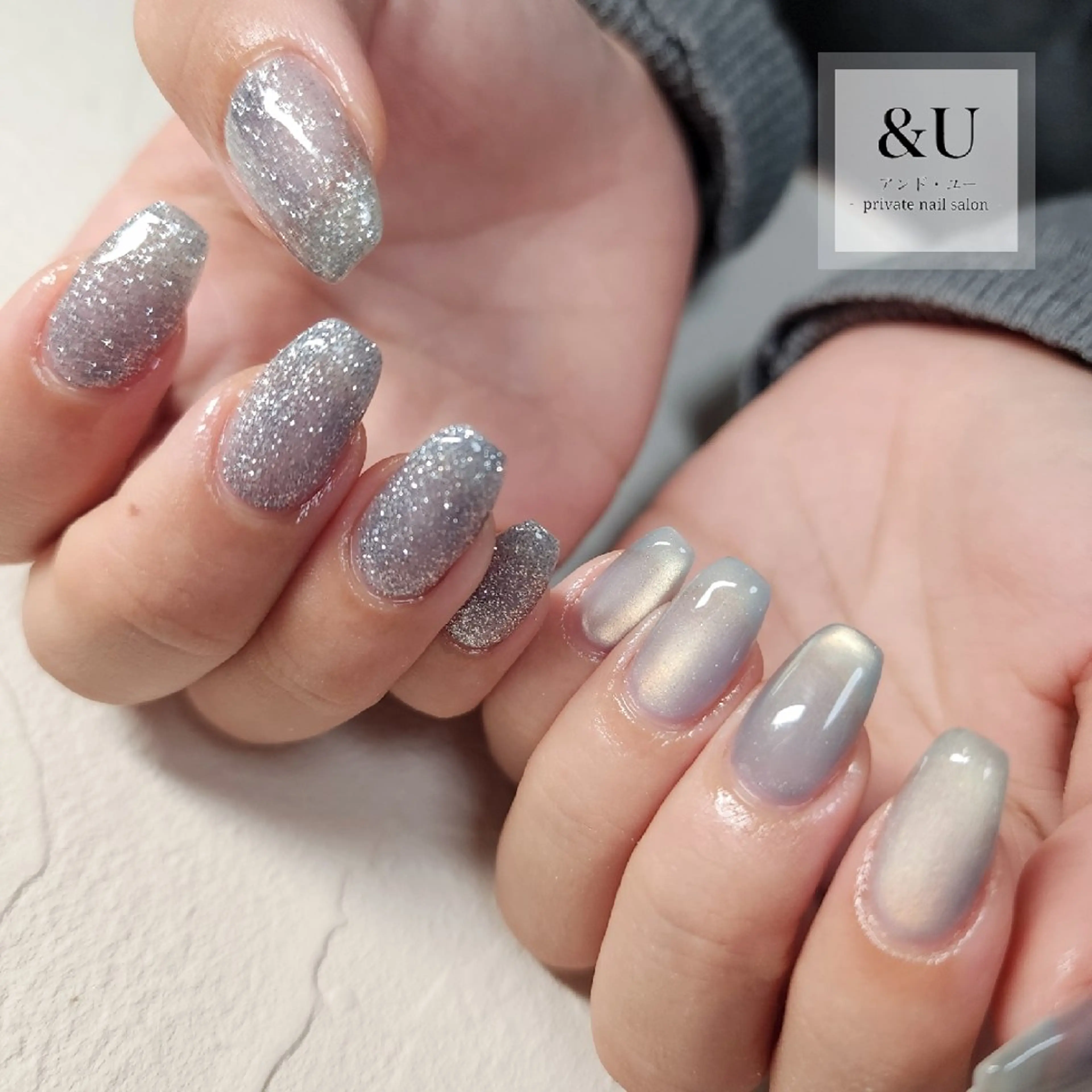 ネイル フラッシュネイル ロングネイル マグネットネイル ハンドネイル ＆Ｕ (アンド・ユー)のネイルデザイン