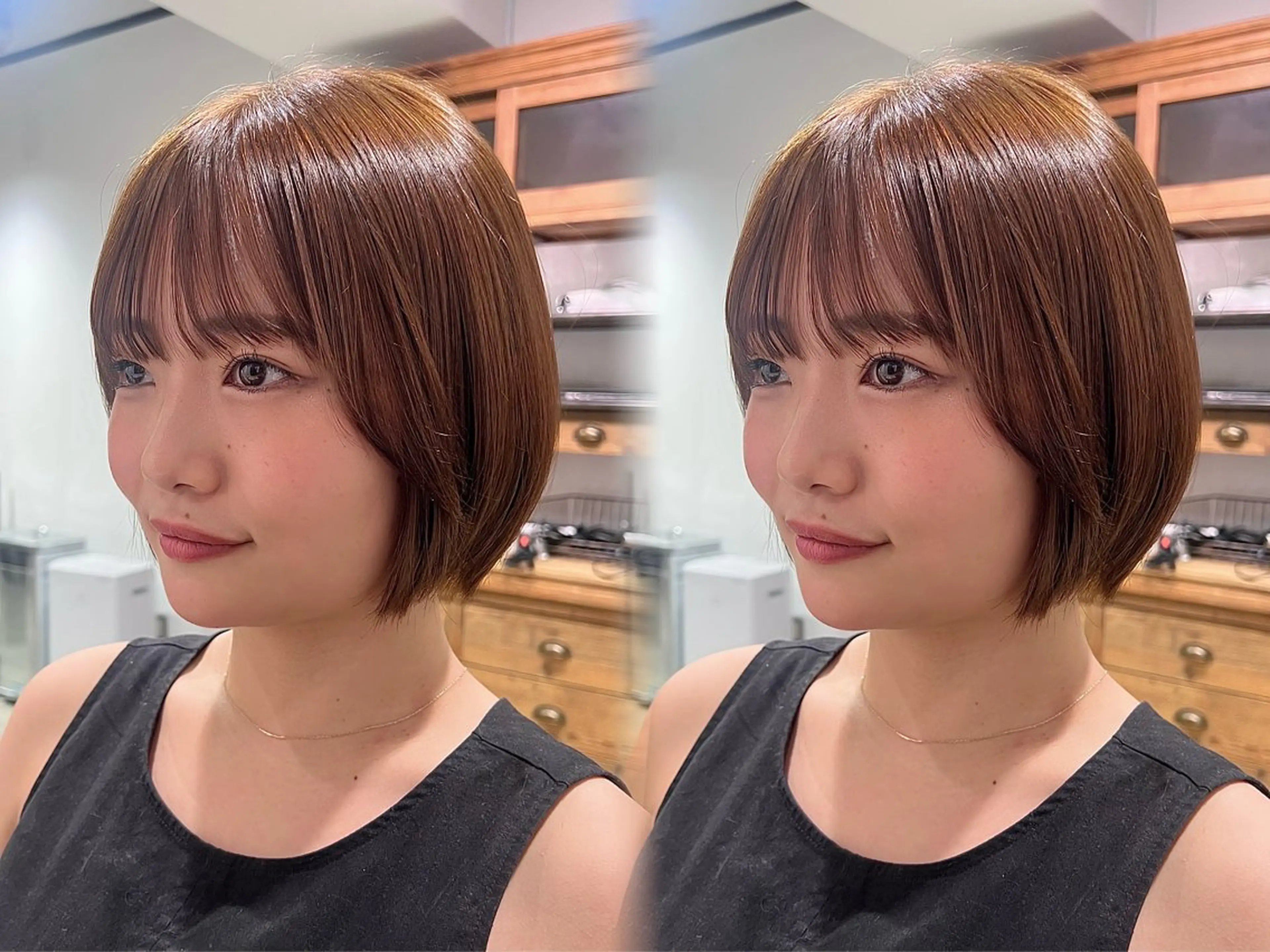 ショート ショートボブ ボブ ショートヘア トリートメント 🫧三浦 未流/ ボブ/イヤリングのヘアスタイル