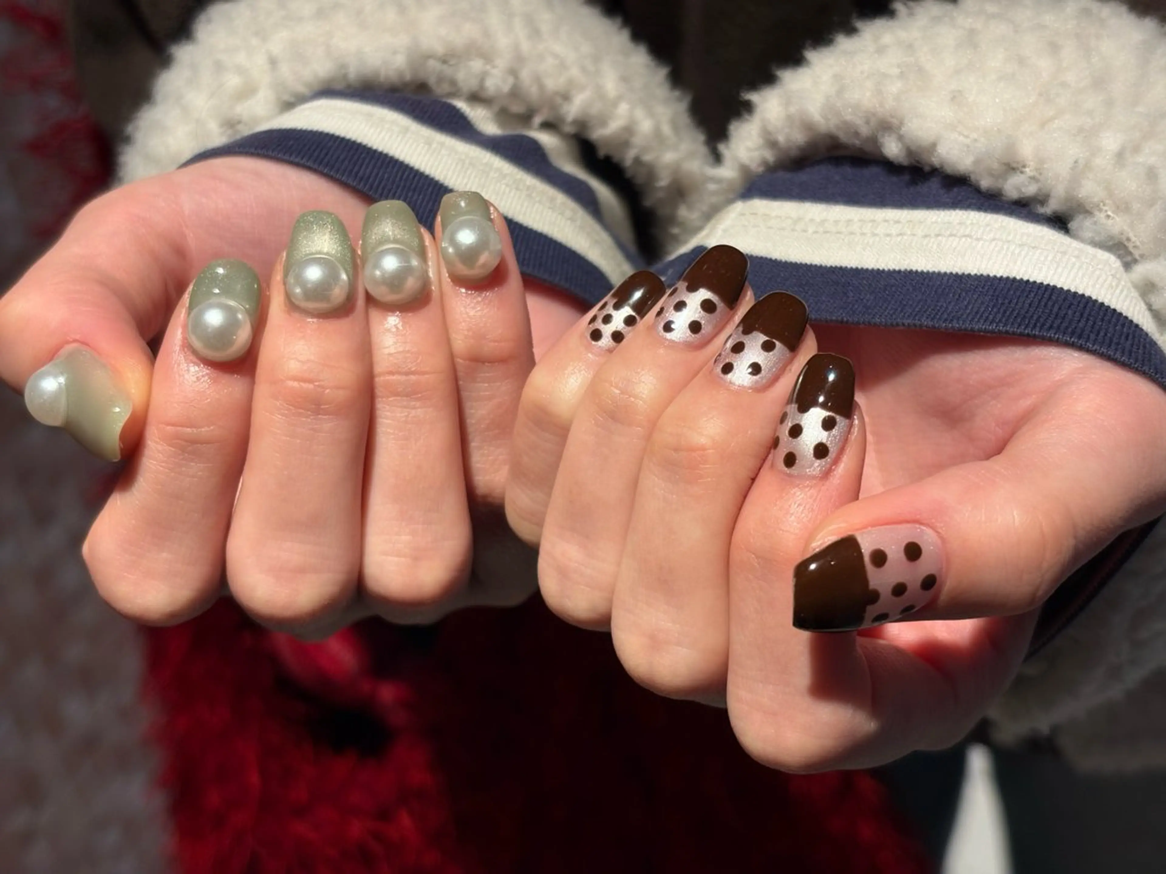 ネイル ストーンネイル ハンドネイル 祇園 彩寧のネイルデザイン