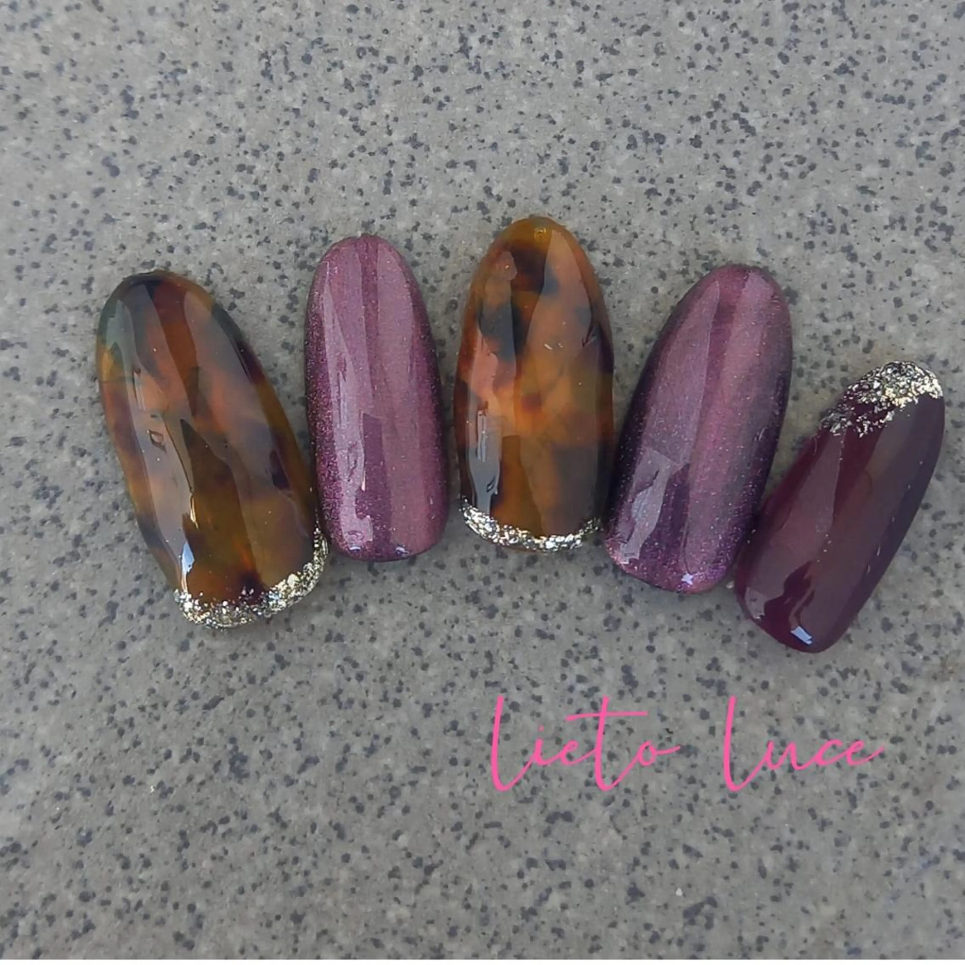 ネイル べっ甲ネイル lieto luce Yukaのネイルデザイン