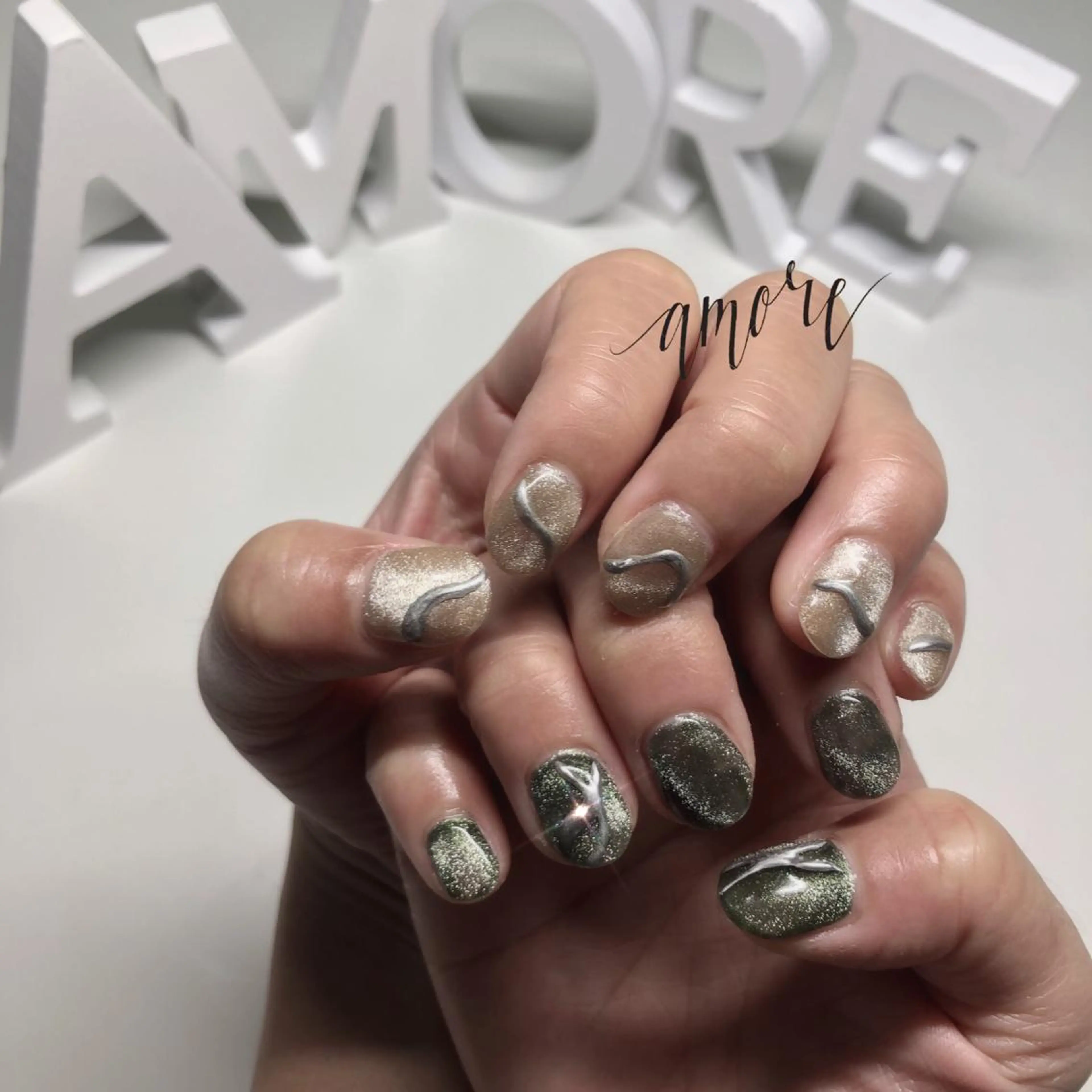 ネイル アートネイル ジェルネイル マグネットネイル ニュアンスネイル 冬ネイル You kyehwaのネイルデザイン