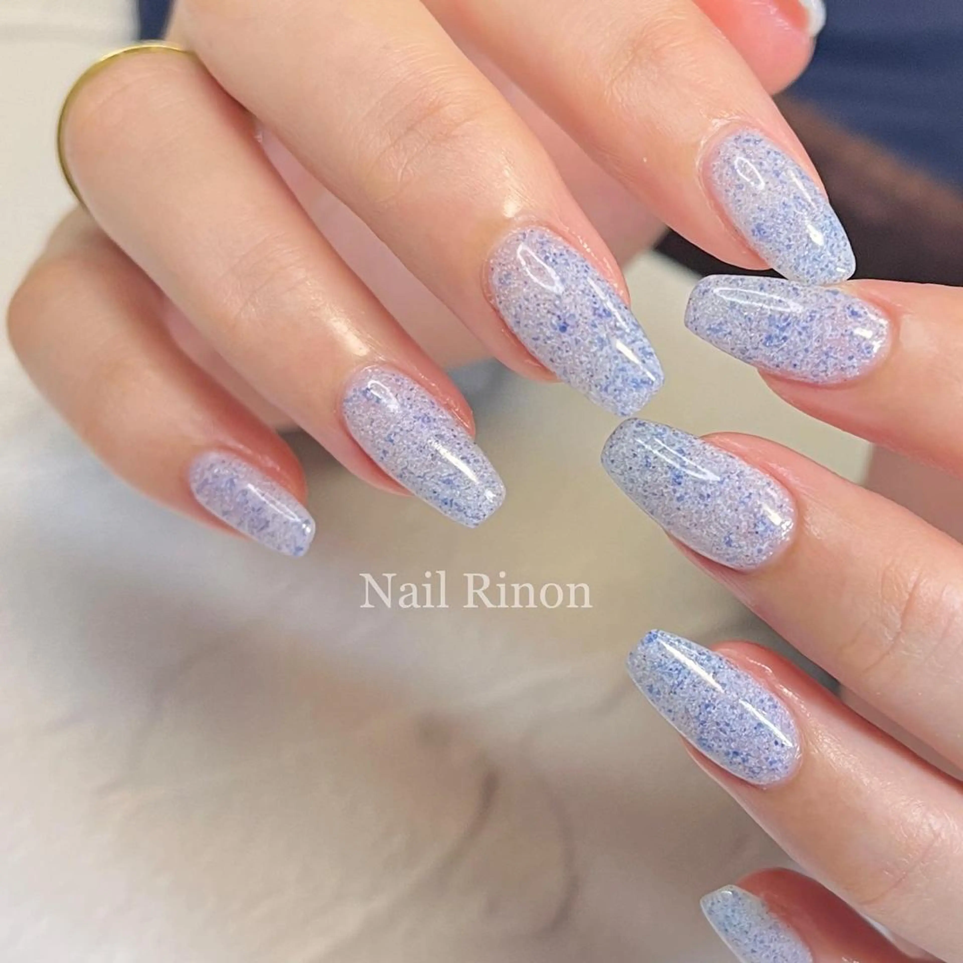 ネイル ブルー シンプルネイル ハンドネイル Nail Rinonのネイルデザイン
