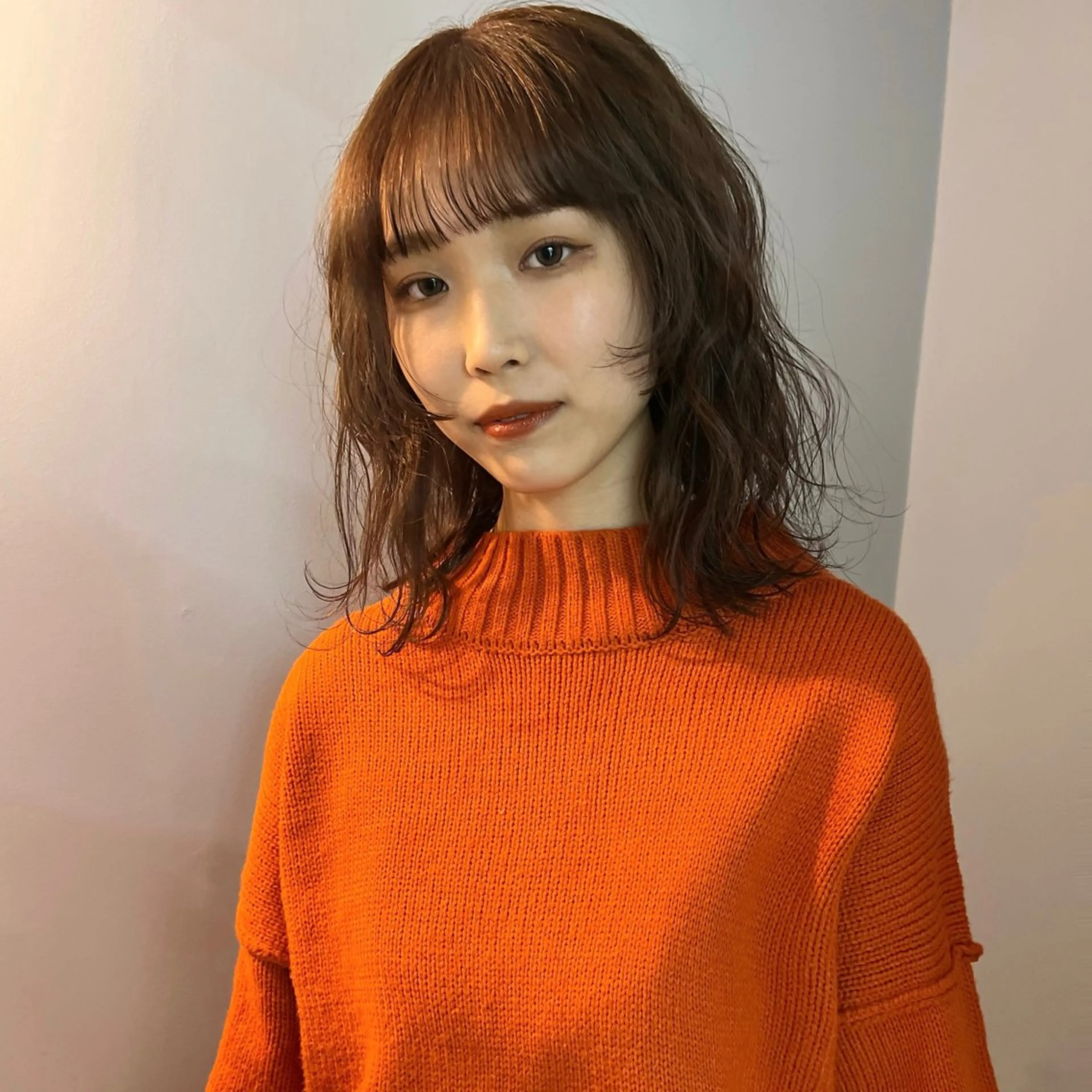 ミディアム 顔周りカット 舟橋耀/ブリーチカラ ー/レイヤーカットのヘアスタイル