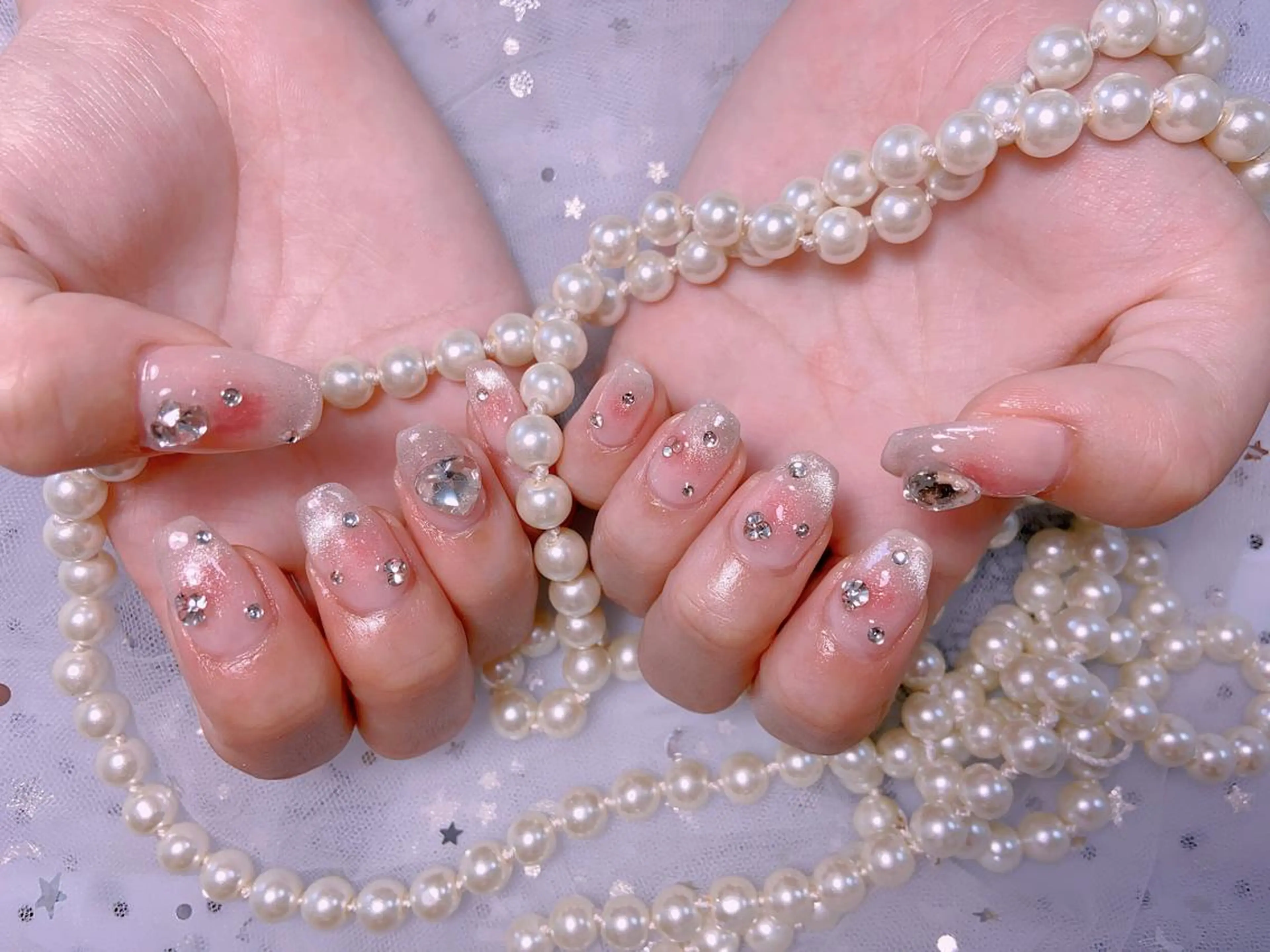 ネイル オーロラネイル チークネイル 長さ出し フレンチネイル ジェルネイル MUSES  NAIL  SALON所属・MUSES ネイルのネイルデザイン