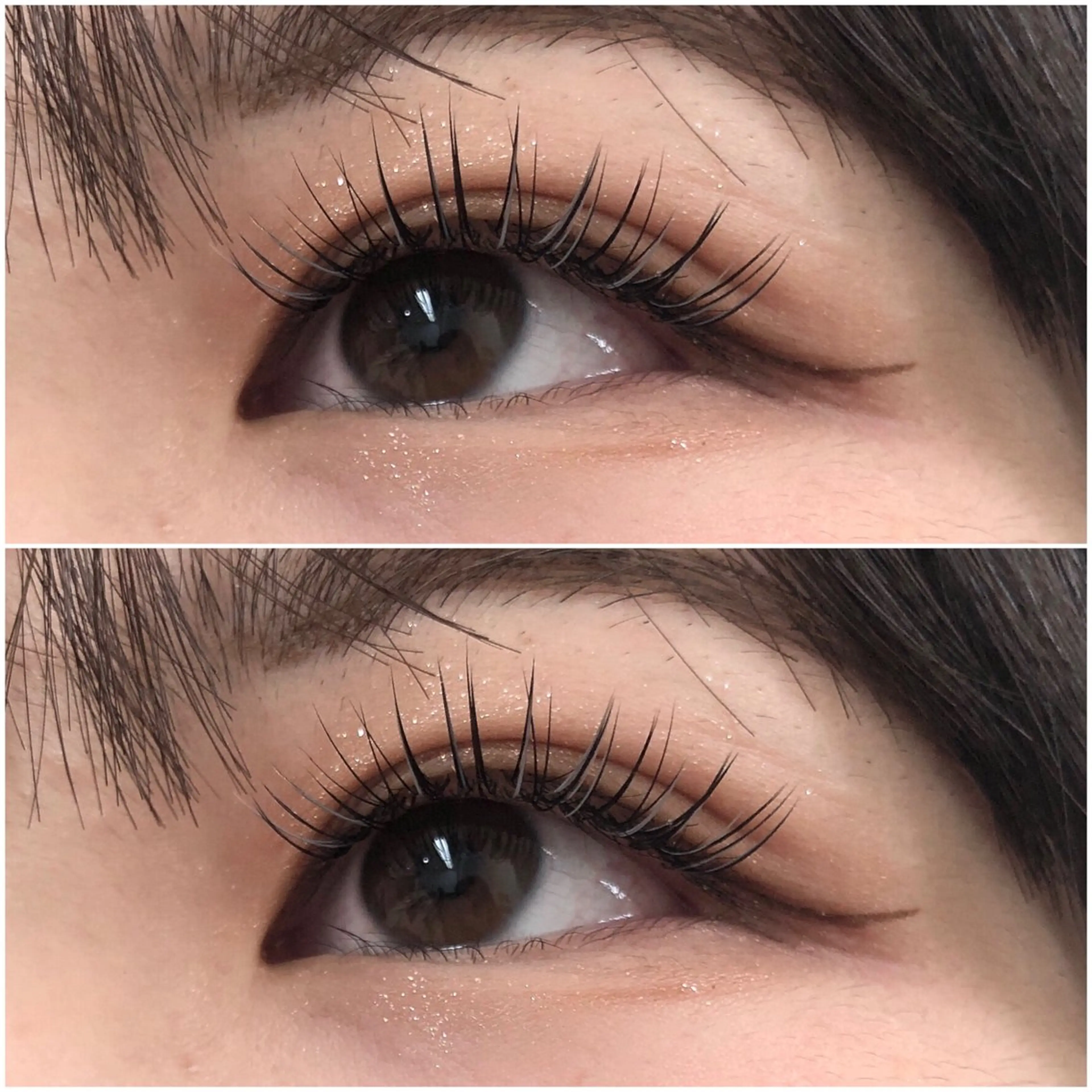 マツエク・マツパ 岩戸優奈 束感まつげ ピンク/ベージュのヘアスタイル