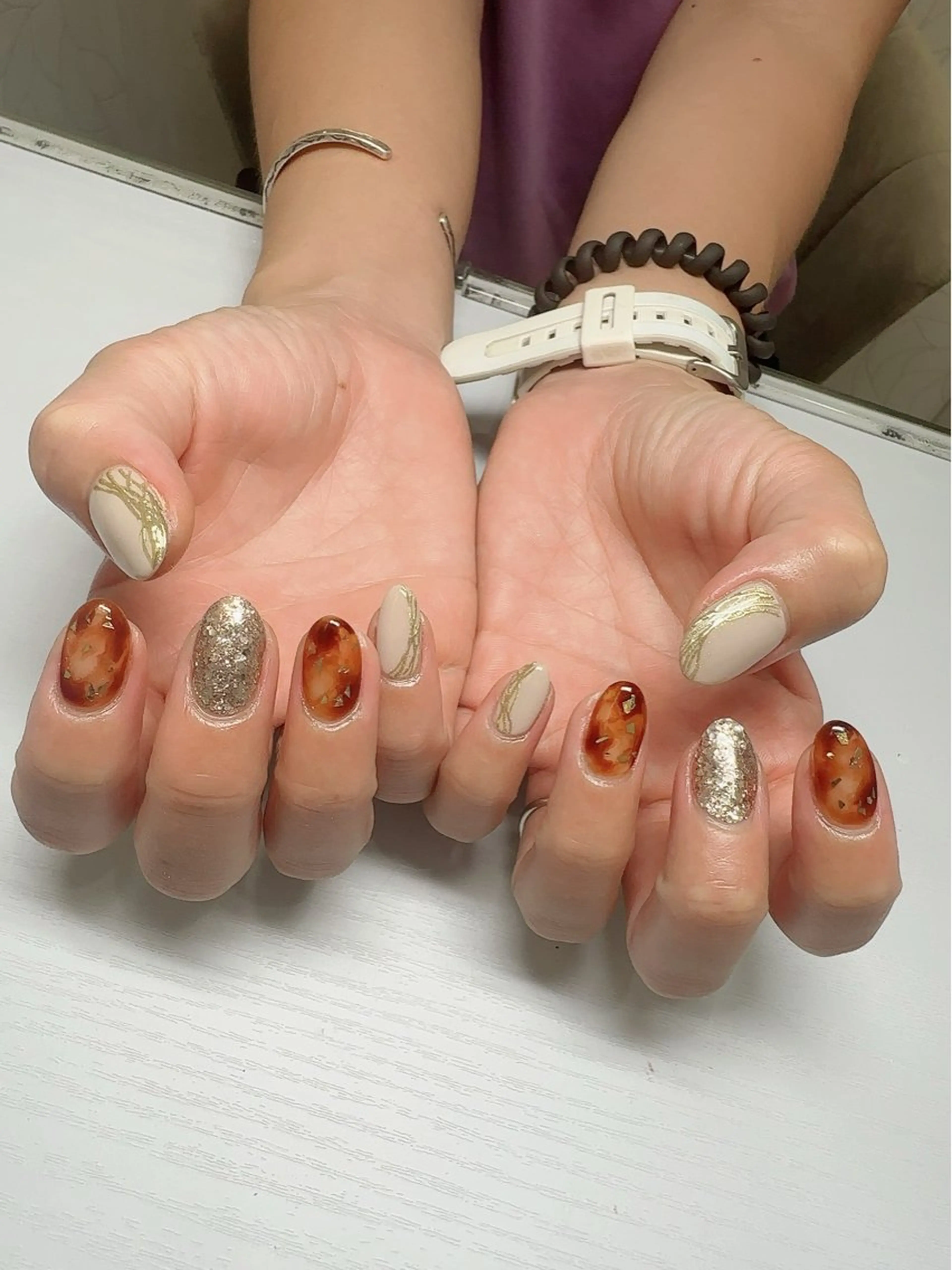 【ハンド】持ち込みデザイン(アート8本)(ジェルオフ＆ドライケア込)の写真